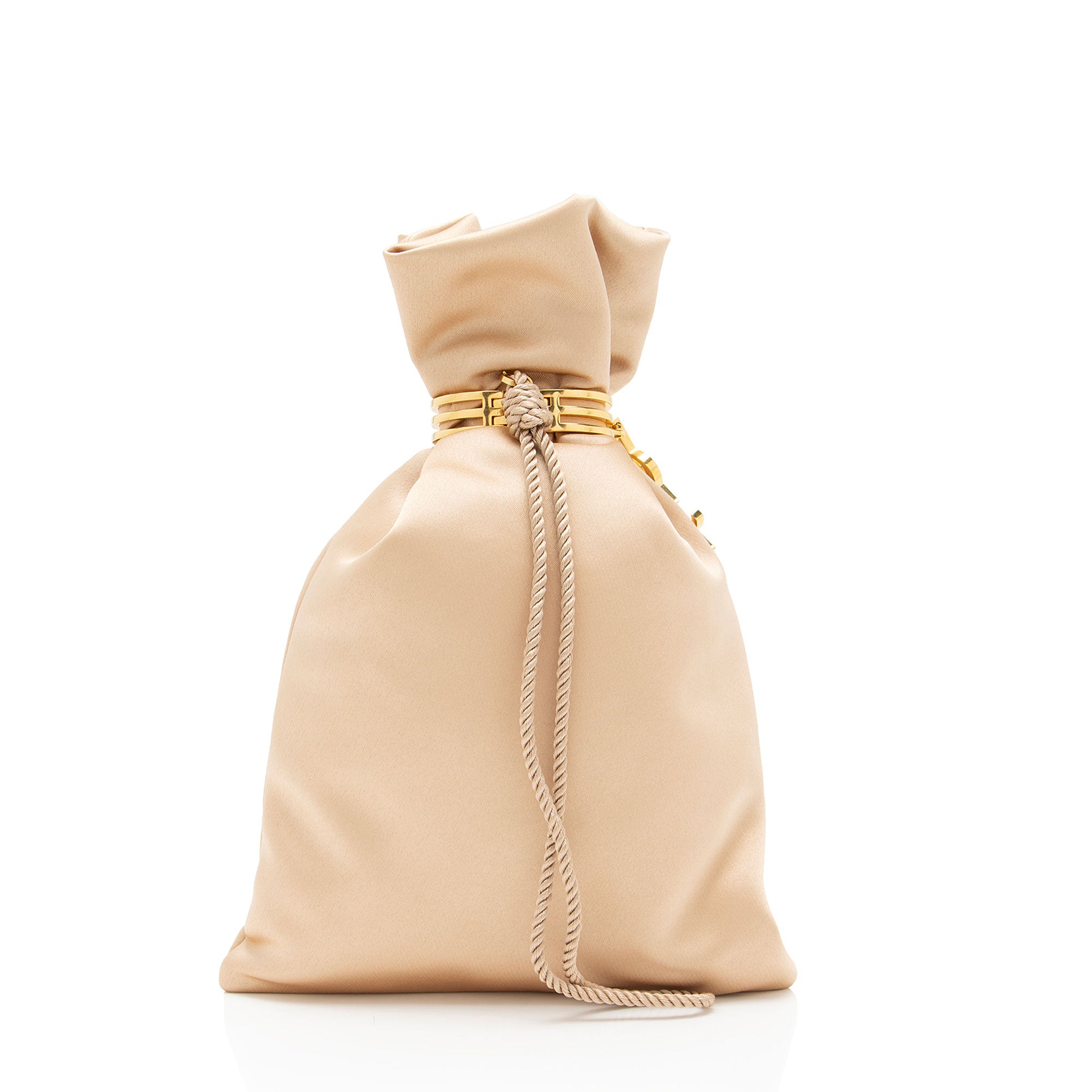 Saint Laurent Satin Logo Evening Pouch