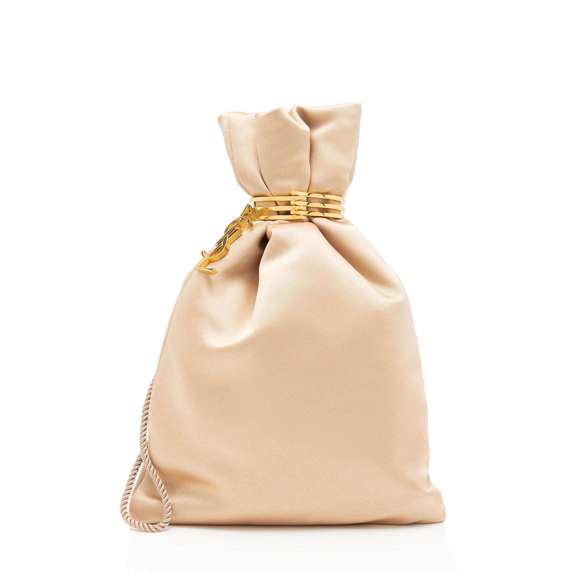 Saint Laurent Satin Logo Evening Pouch