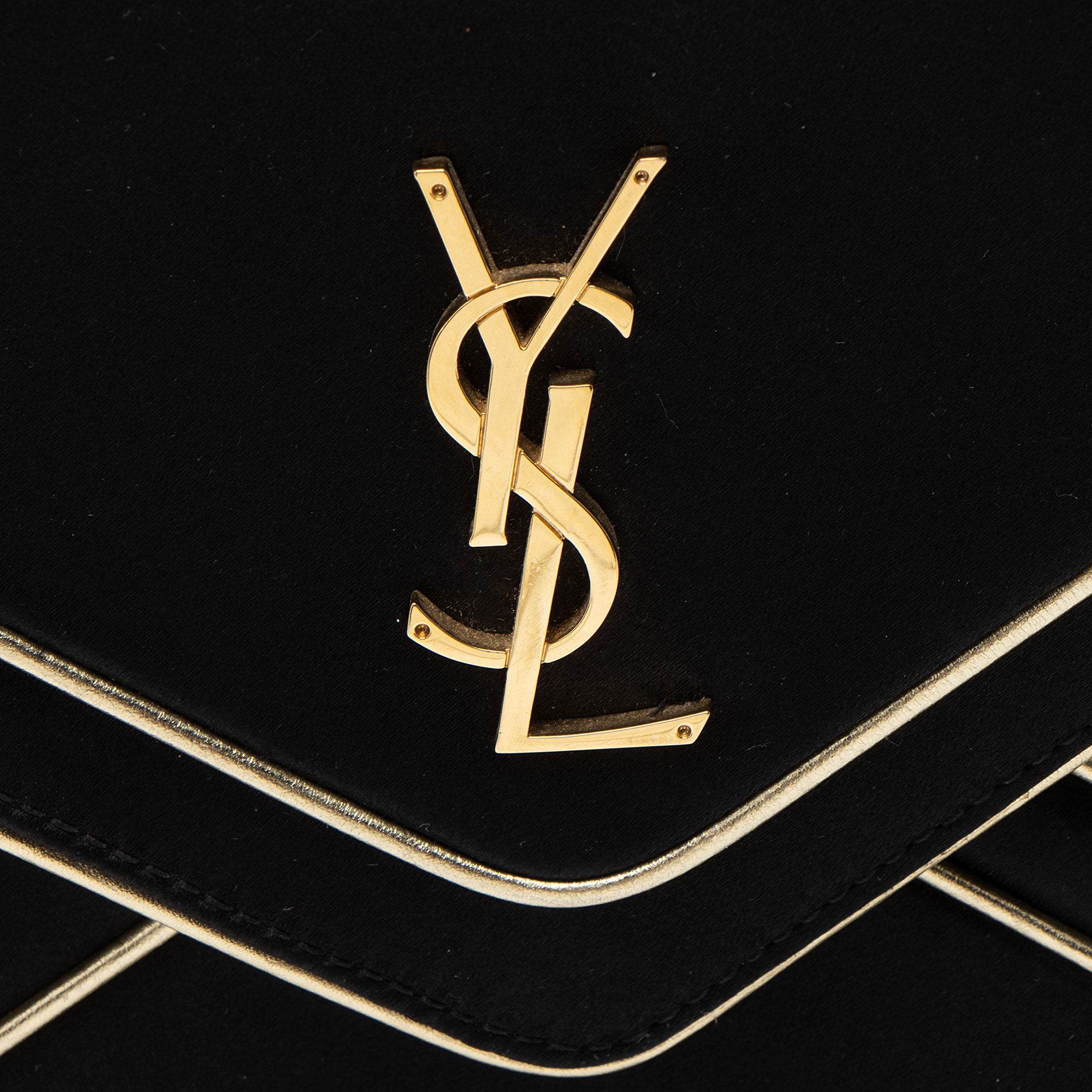Saint Laurent Satin Monogram Gaby Chain Envelope Bag