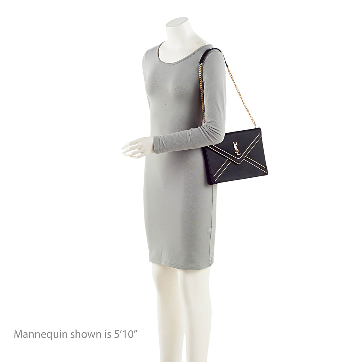 Saint Laurent Satin Monogram Gaby Chain Envelope Bag