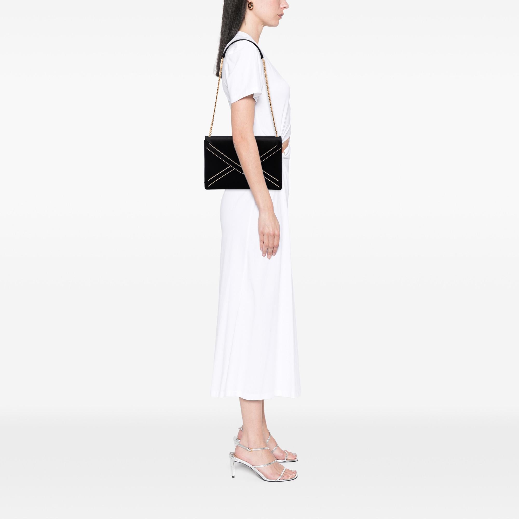 Saint Laurent Satin Monogram Gaby Shoulder Bag