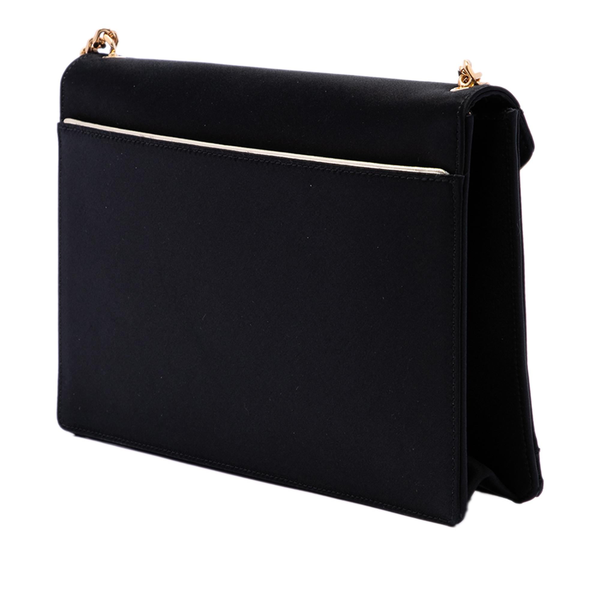Saint Laurent Satin Monogram Gaby Shoulder Bag