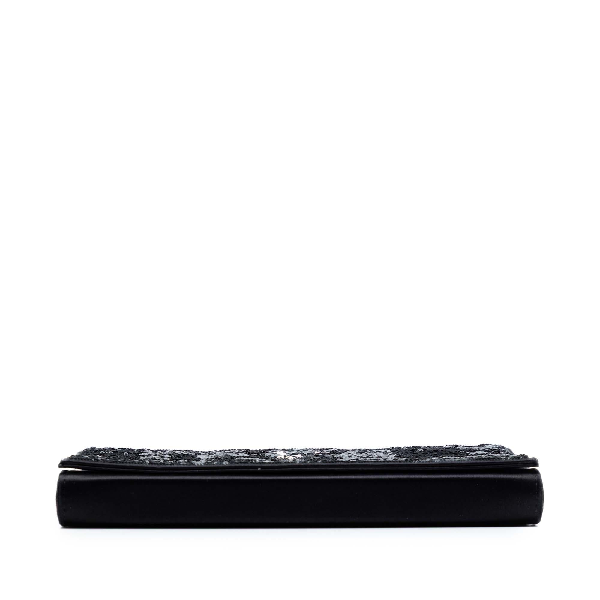 Saint Laurent Sequin Monogram Kate Wallet on Chain