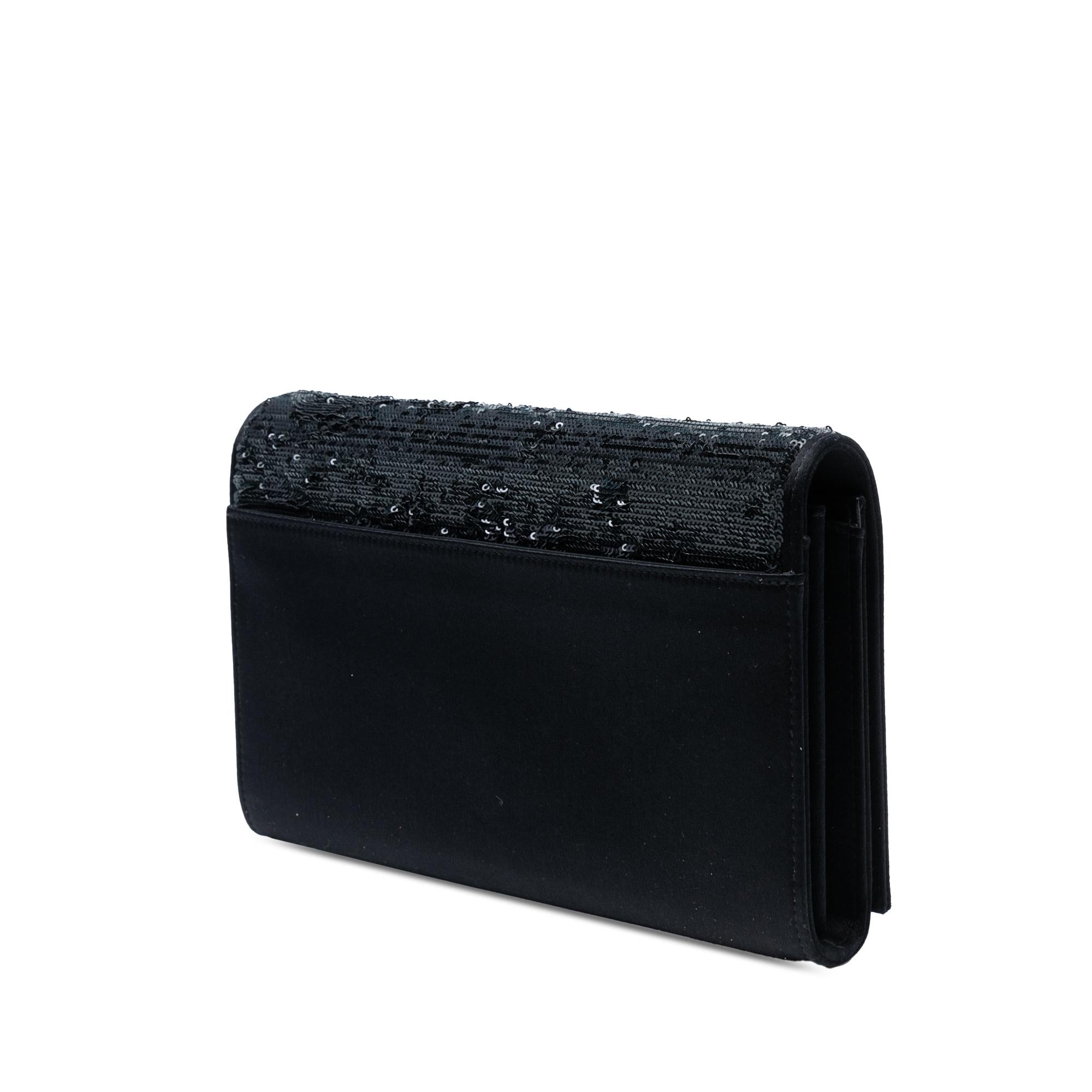 Saint Laurent Sequin Monogram Kate Wallet on Chain