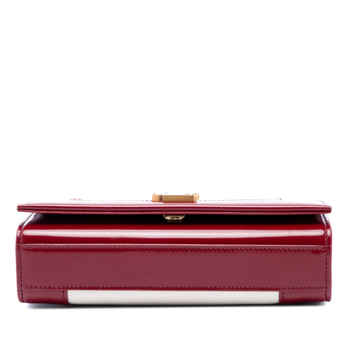 Saint Laurent Small Bicolor Lambskin and Patent Monogram Kate Chain Shoulder Bag