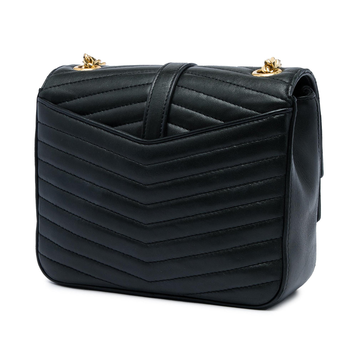 Saint Laurent Small Chevron Lambskin Monogram Sulpice Bag