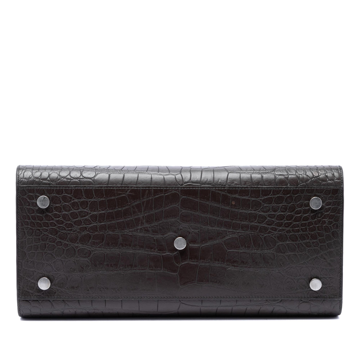 Saint Laurent Small Croc Embossed Leather Sac De Jour Satchel