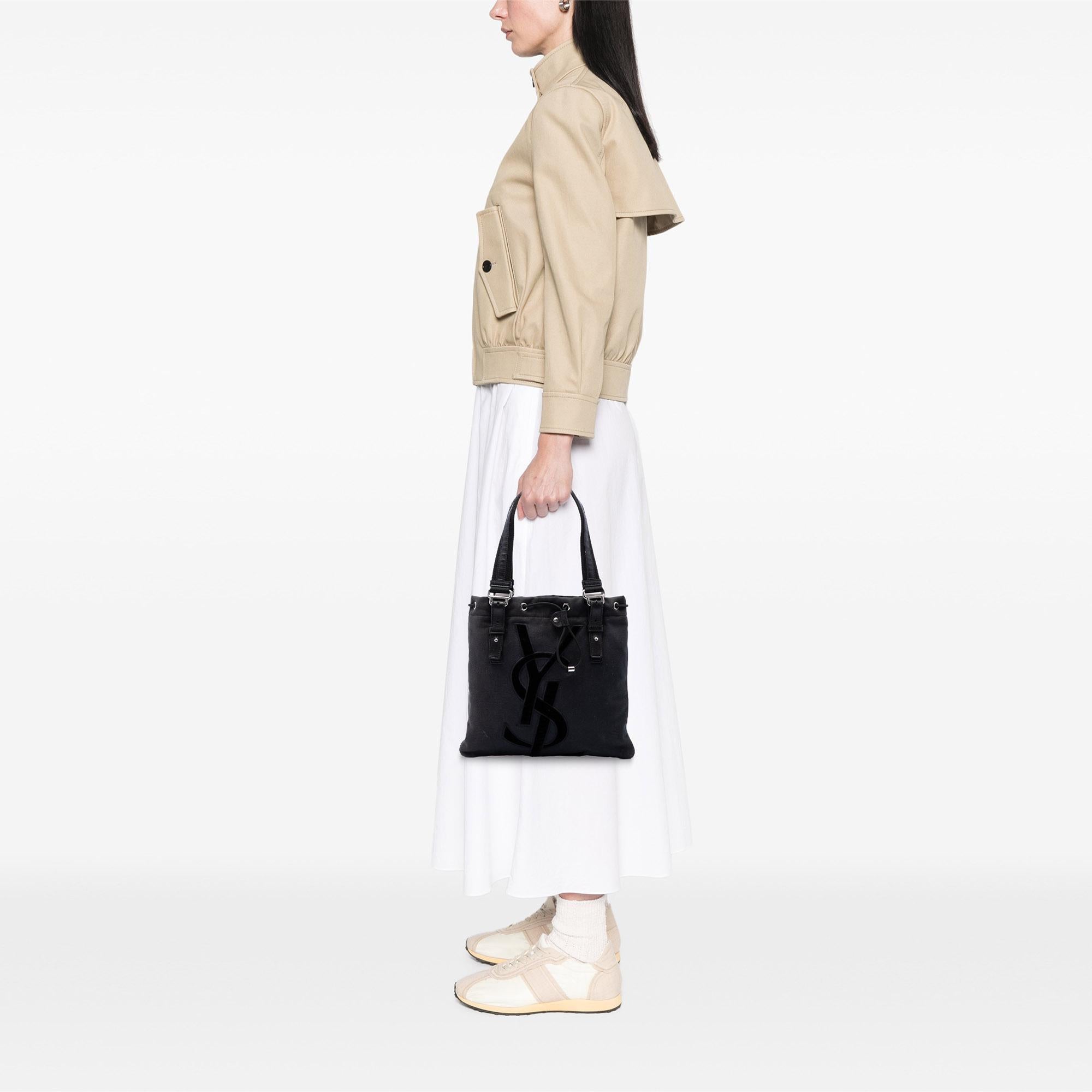 Saint Laurent Small Denim Monogram Kahala Tote