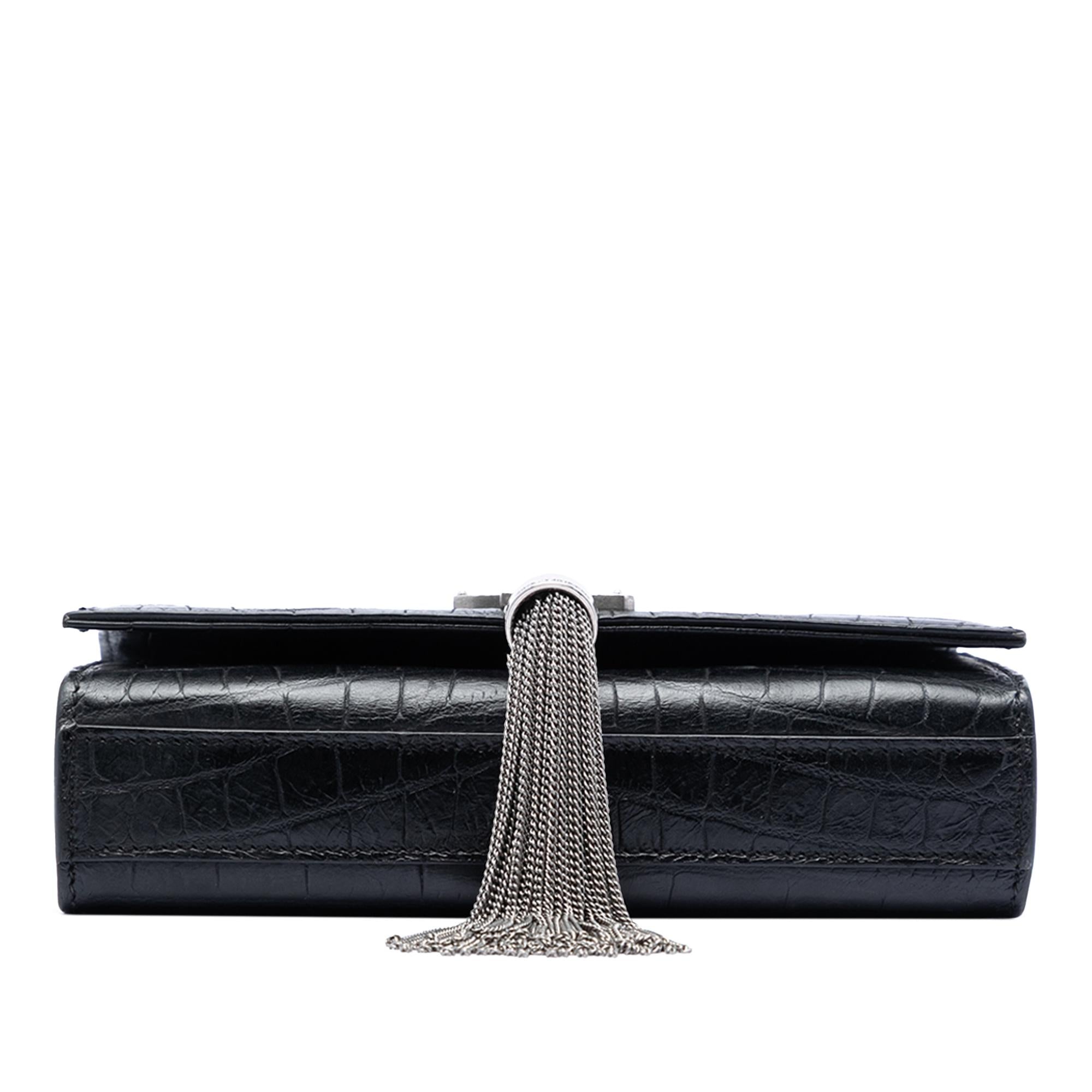 Saint Laurent Small Embossed Kate Tassel Crossbody Bag