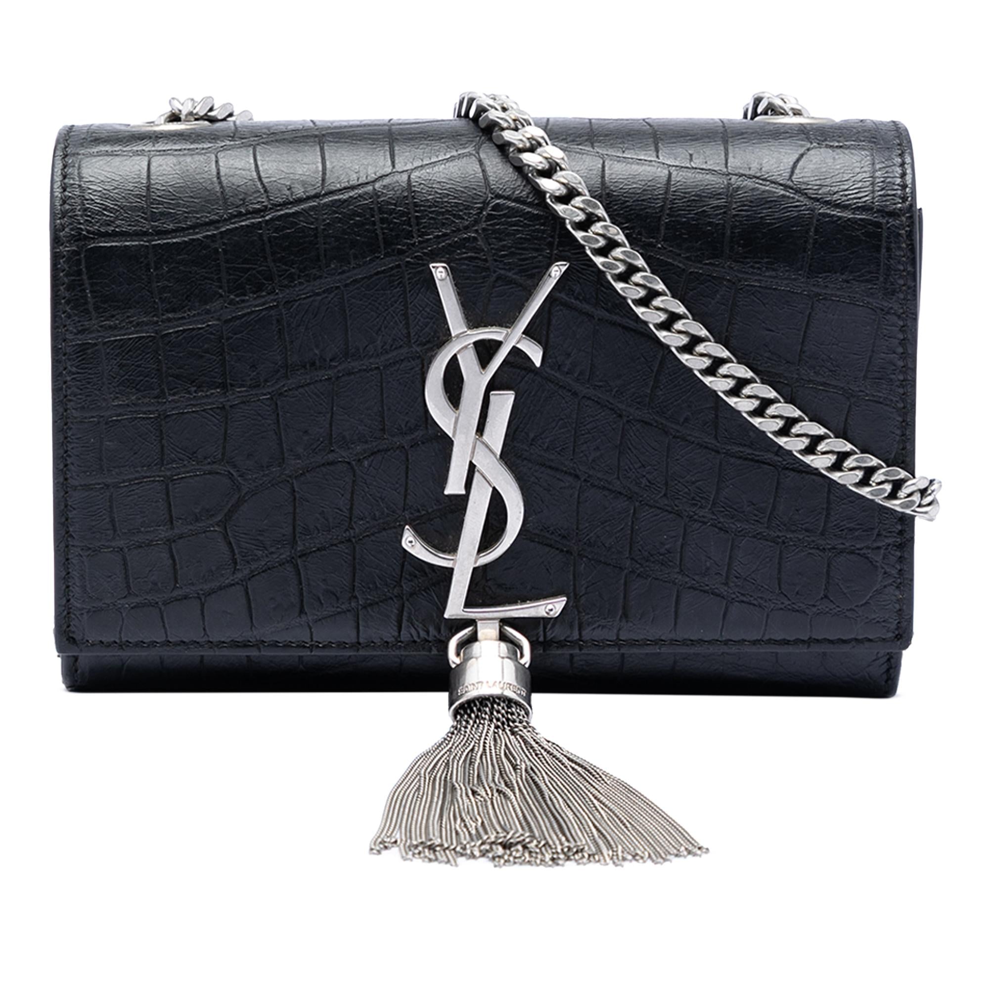 Saint Laurent Small Embossed Kate Tassel Crossbody Bag