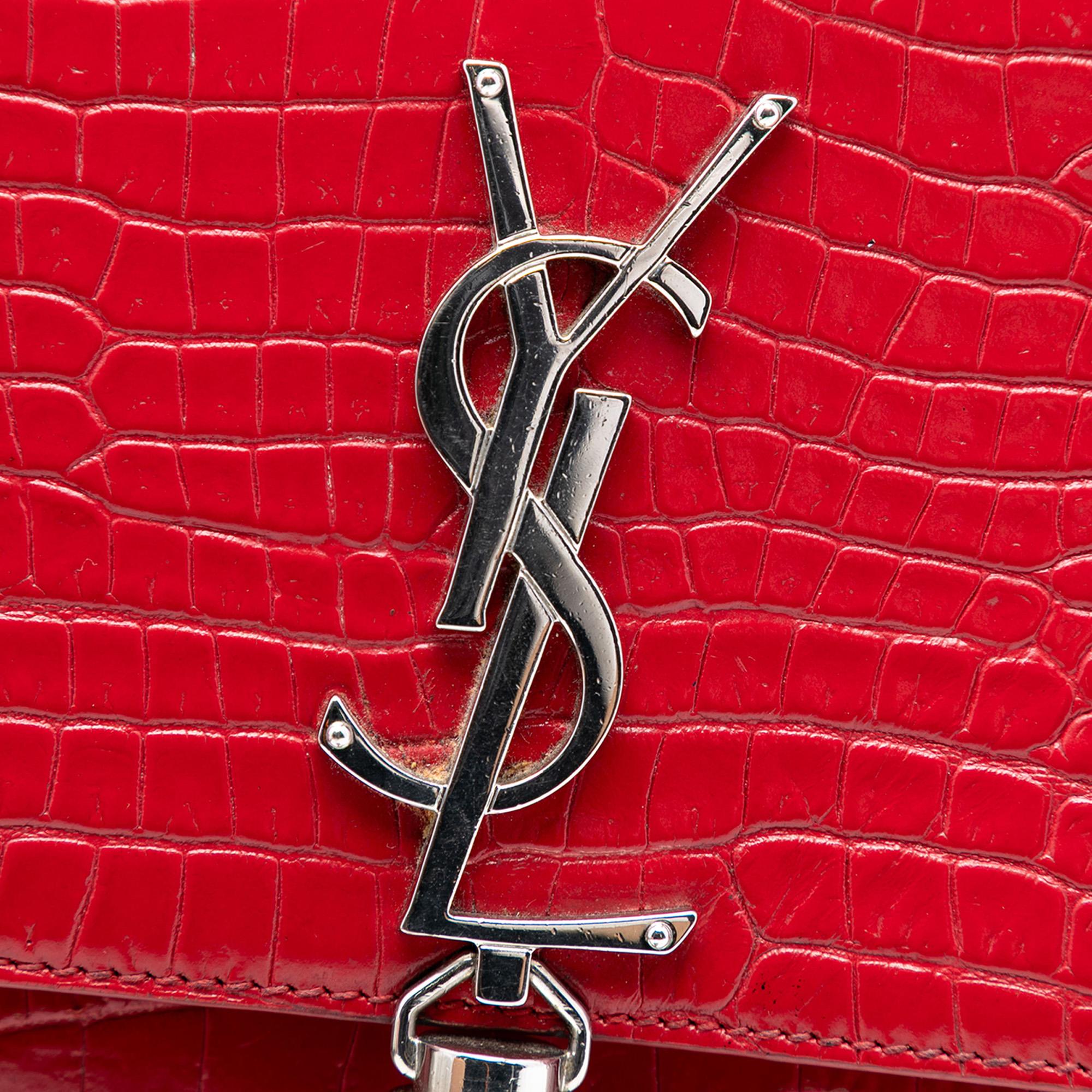 Saint Laurent Small Embossed Leather Kate Tassel Crossbody