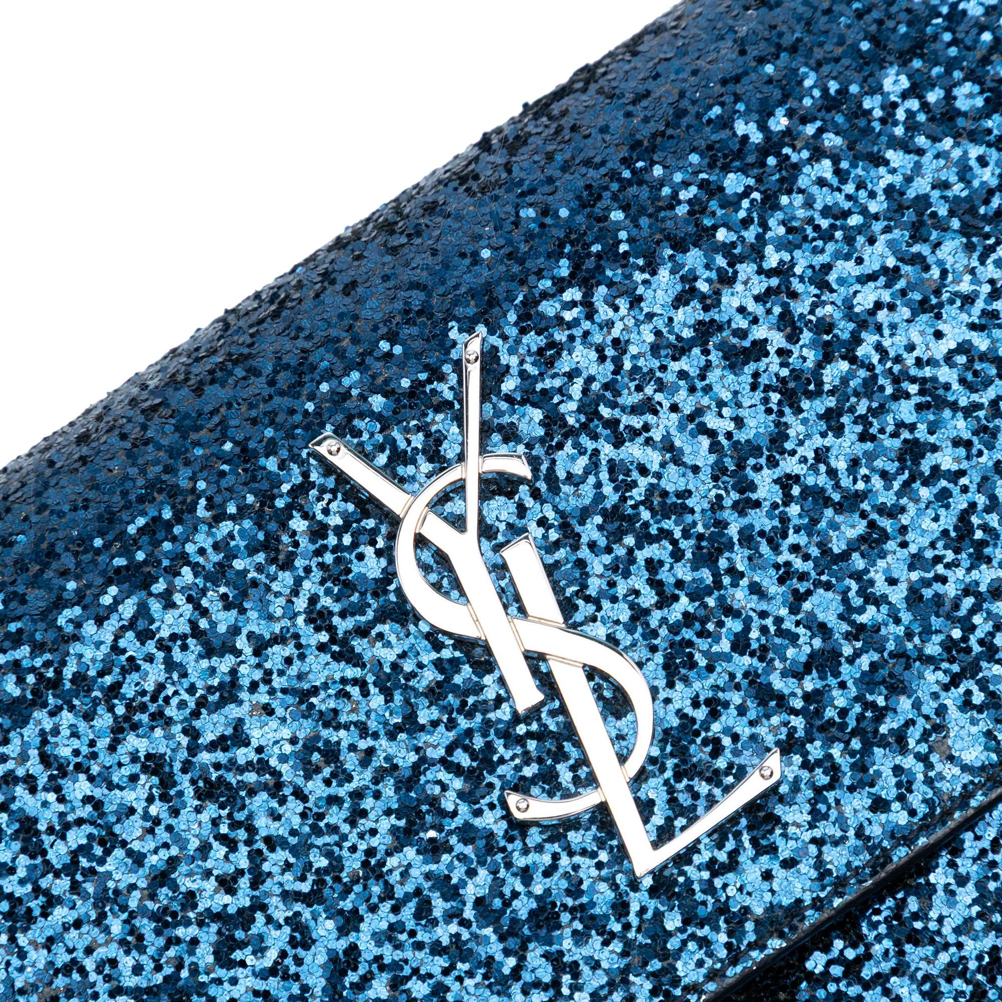 Saint Laurent Small Glitter Leather Monogram Sunset Crossbody