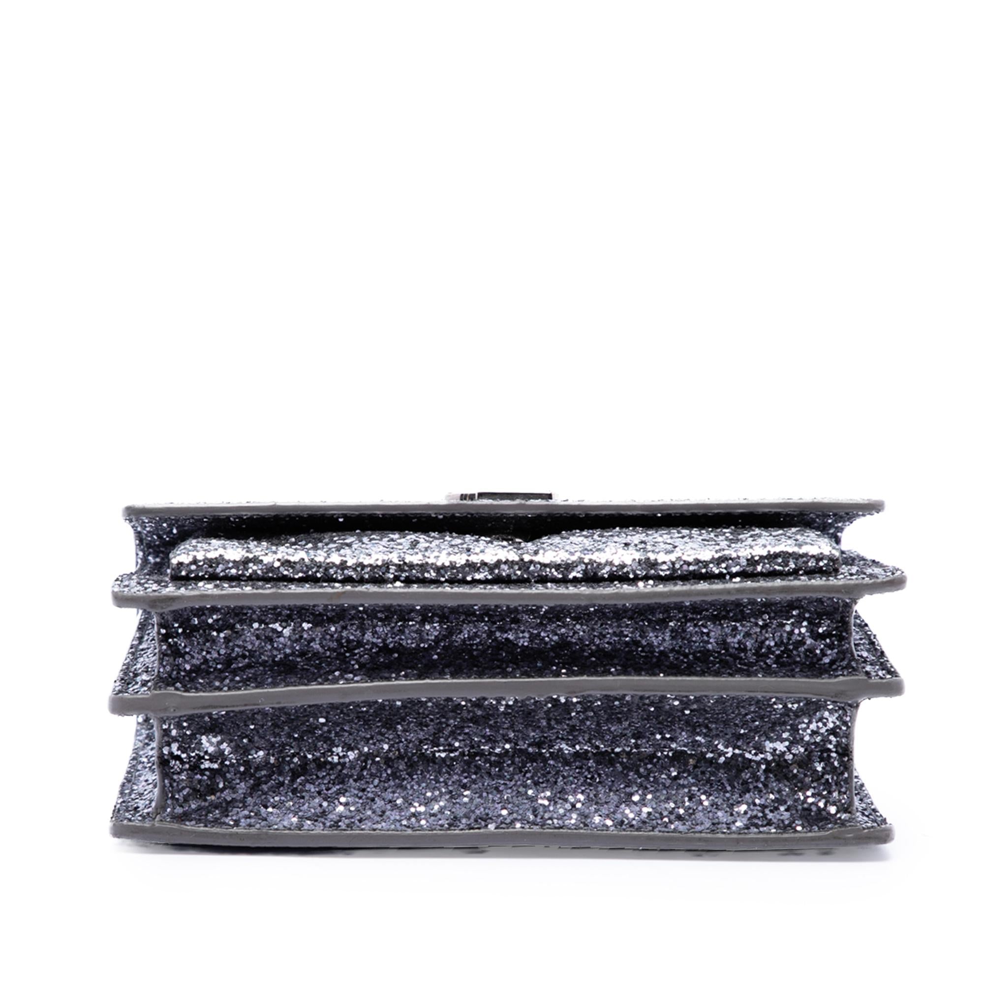 Saint Laurent Small Glitter Leather Monogram Sunset Crossbody