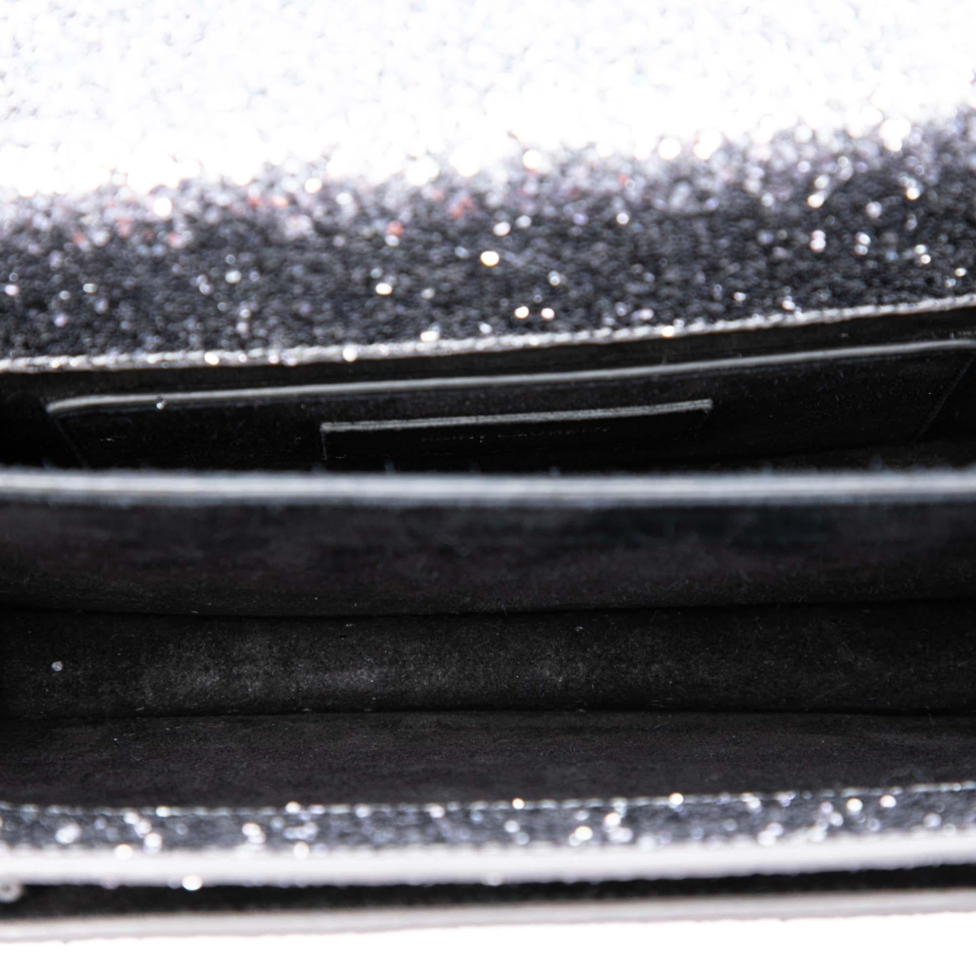 Saint Laurent Small Glitter Leather Monogram Sunset Crossbody