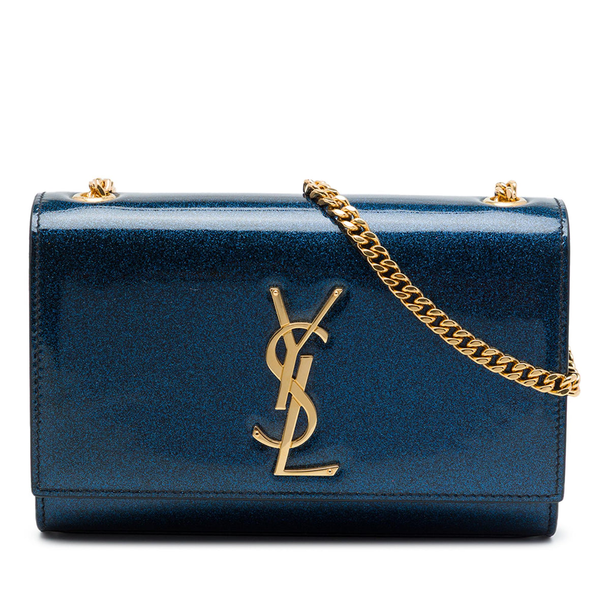 Saint Laurent Small Glitter Patent Kate Crossbody