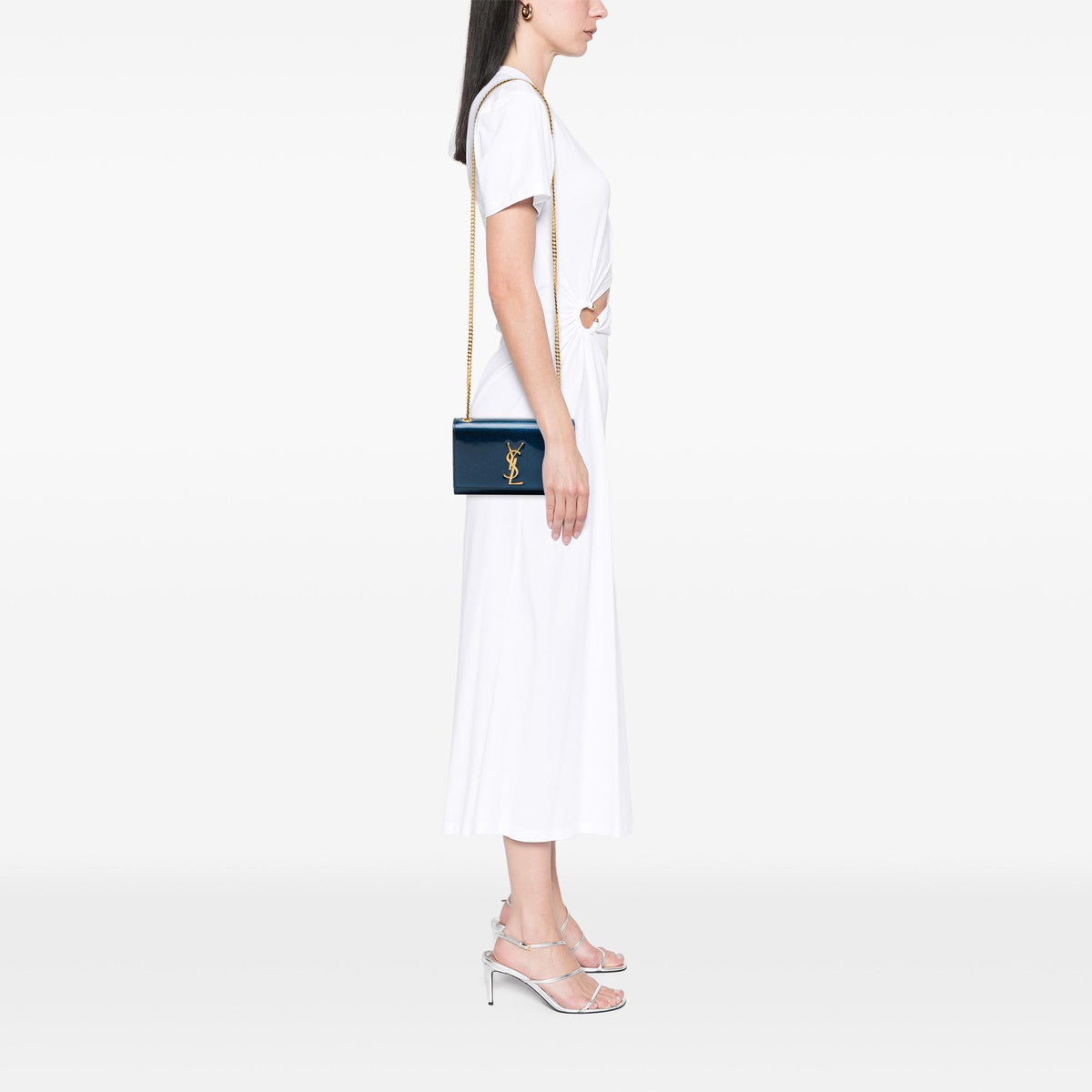 Saint Laurent Small Glitter Patent Kate Crossbody