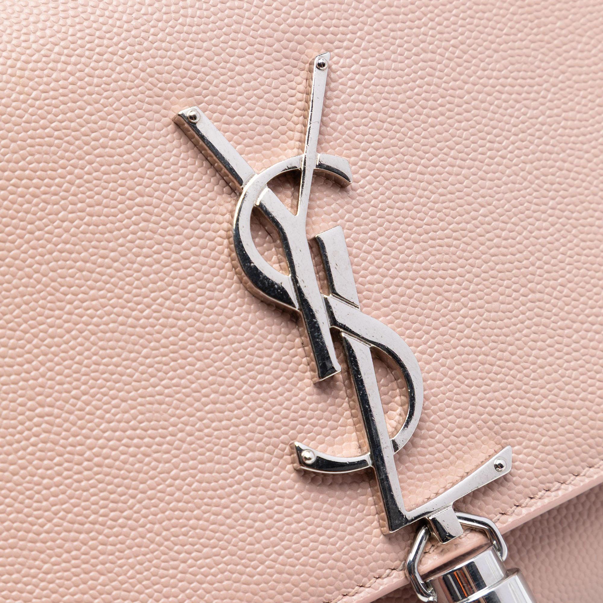 Saint Laurent Small Grain de Poudre Monogram Kate Tassel Crossbody