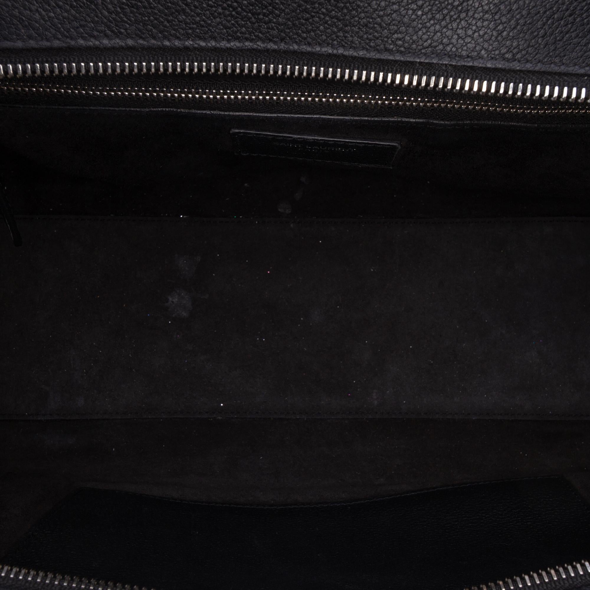 Saint Laurent Small Grained Calfskin Cabas Rive Gauche Satchel