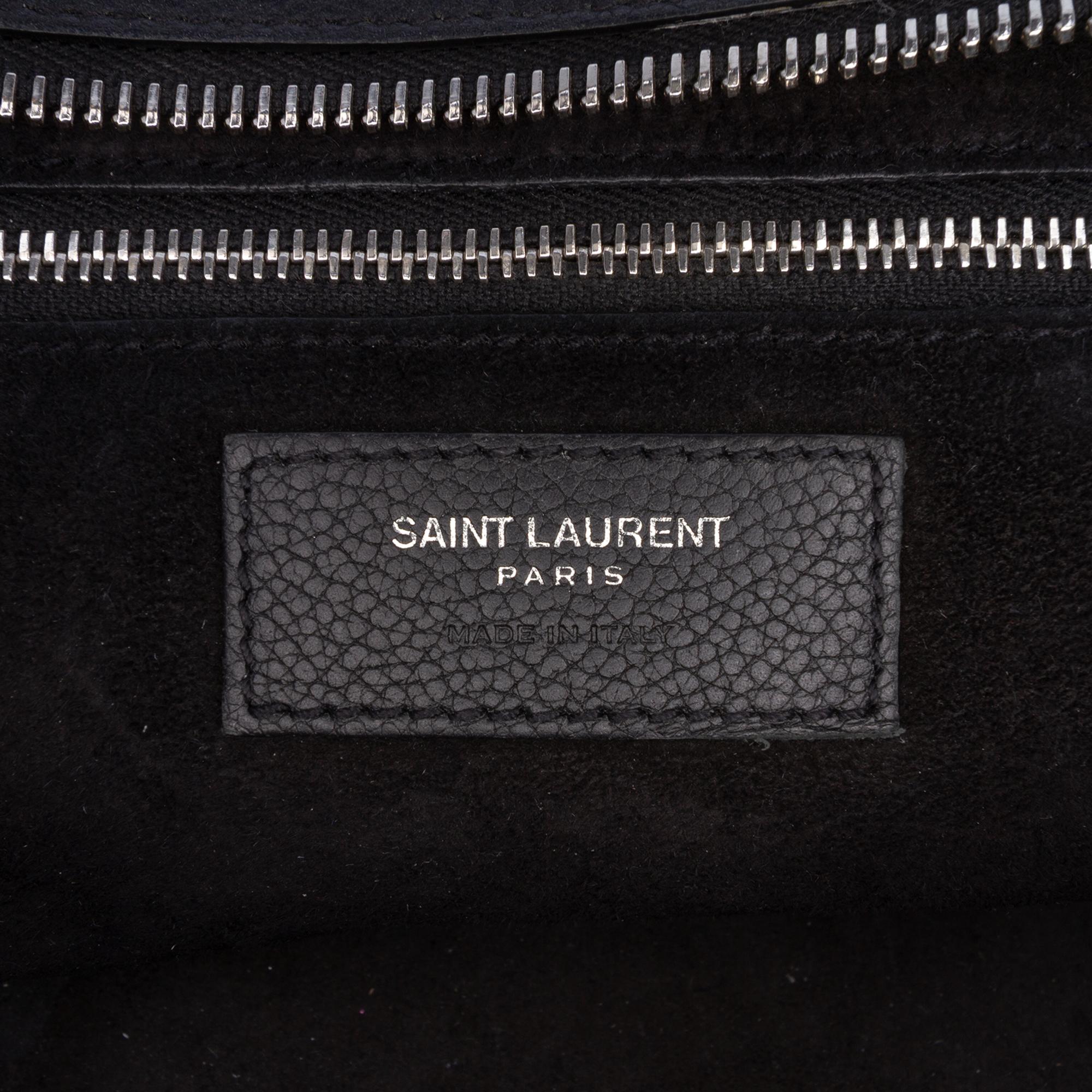Saint Laurent Small Grained Calfskin Cabas Rive Gauche Satchel