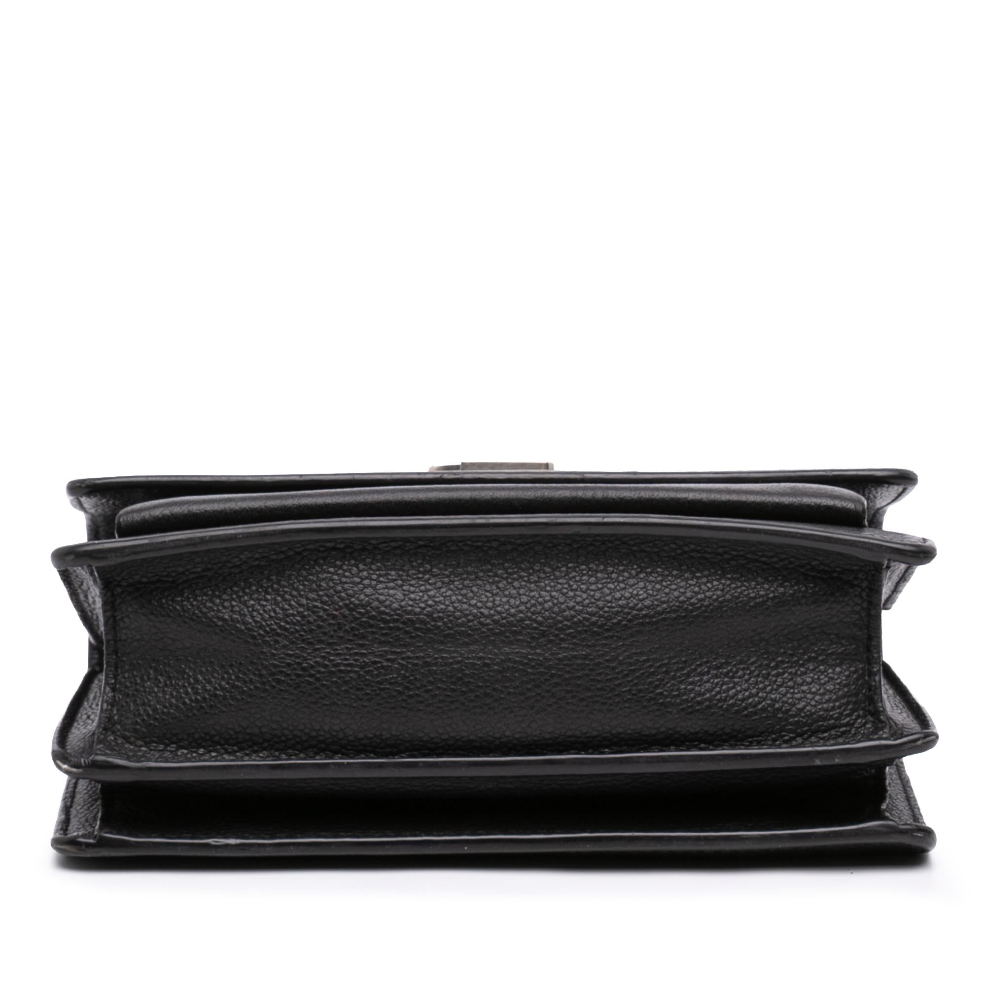 Saint Laurent Small Grained Calfskin Monogram Sunset Crossbody