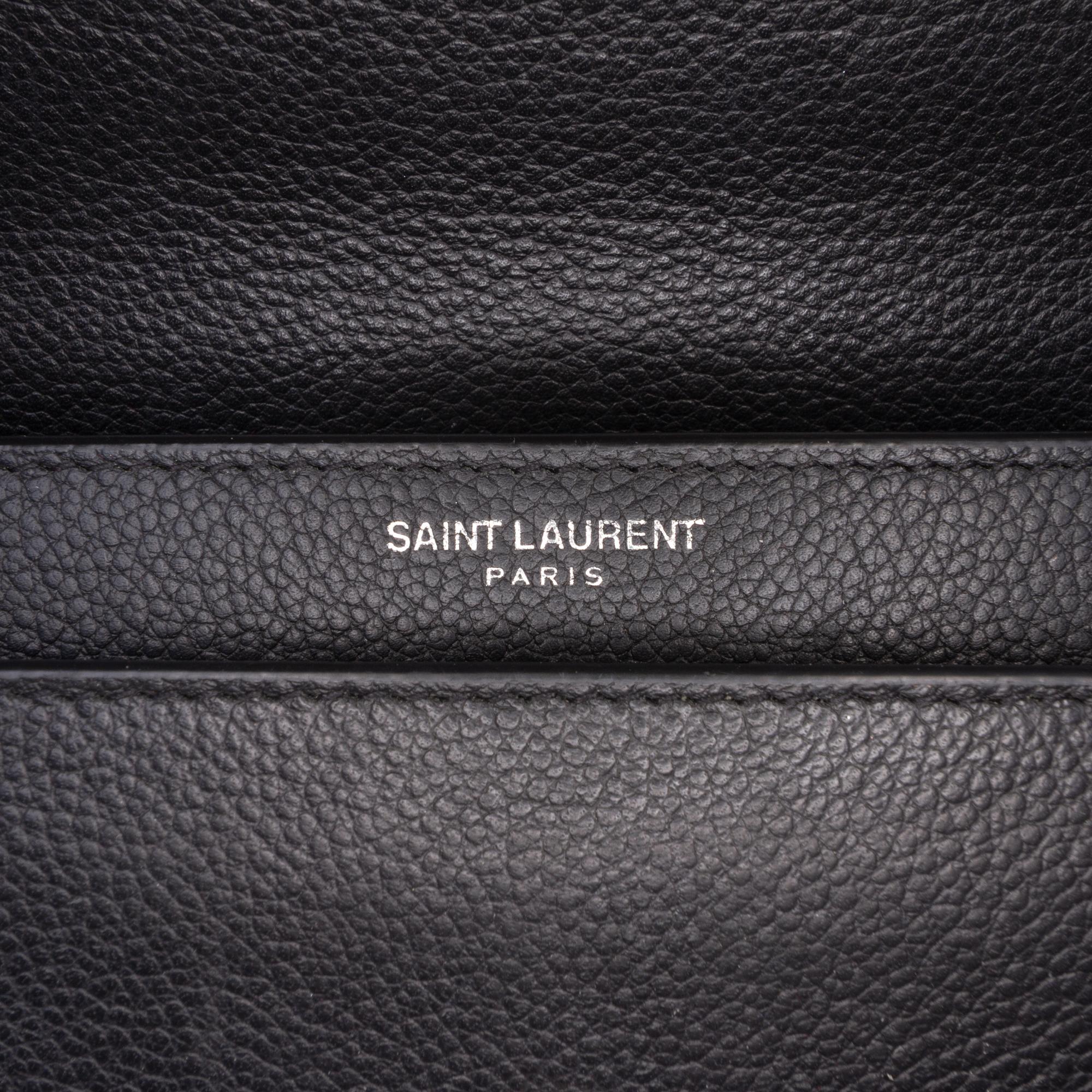 Saint Laurent Small Grained Calfskin Monogram Sunset Crossbody