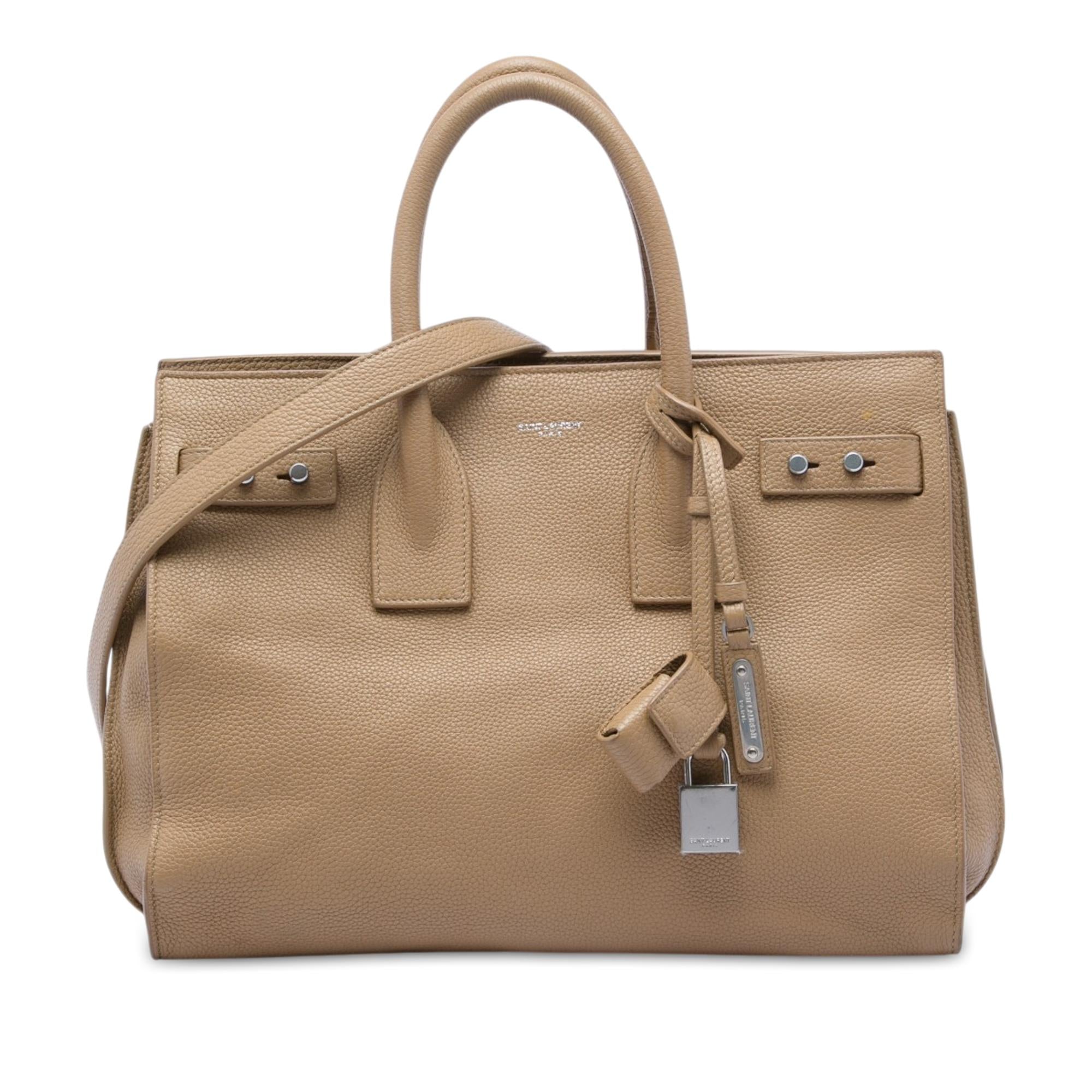 Saint Laurent Small Grained Calfskin Supple Sac De Jour Satchel