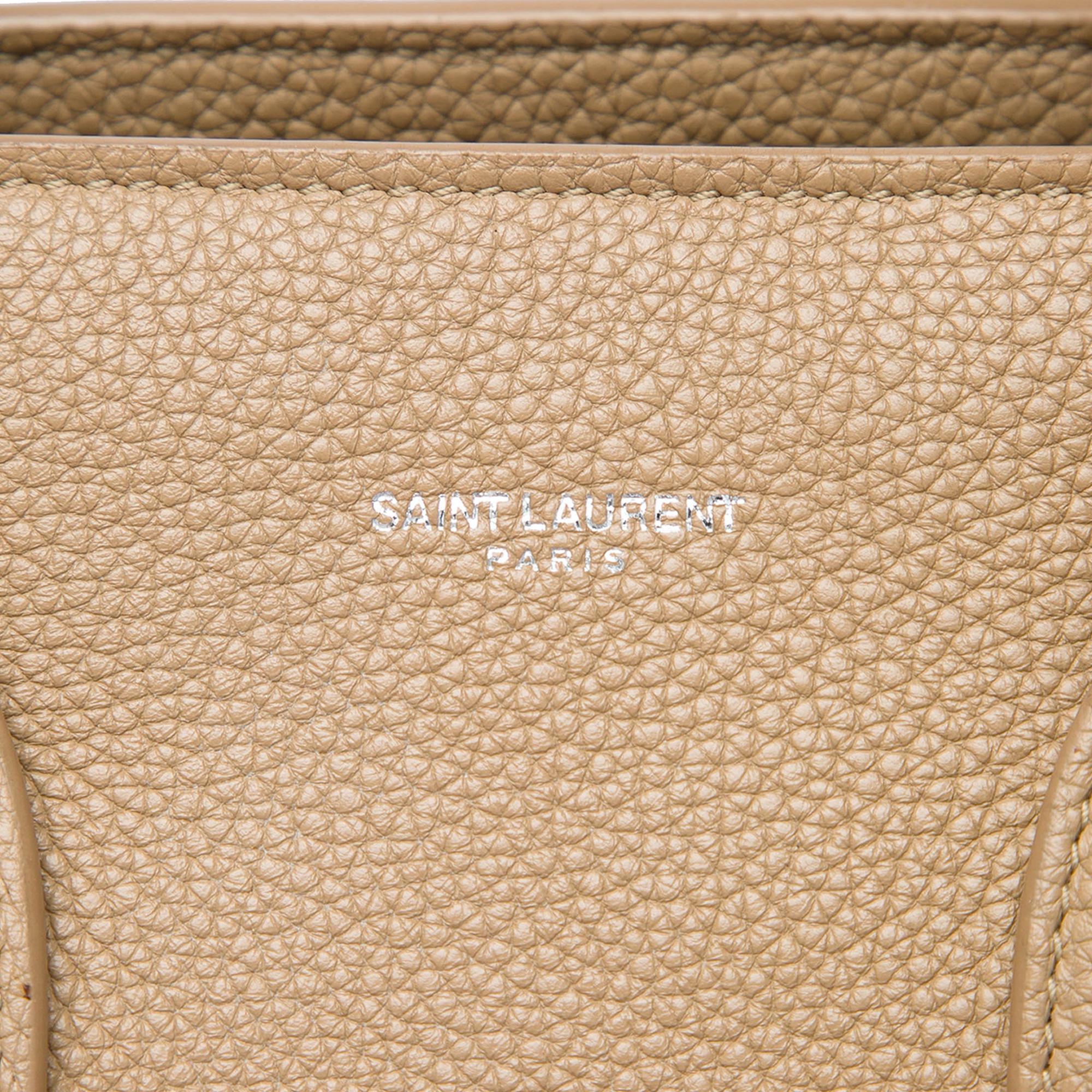 Saint Laurent Small Grained Calfskin Supple Sac De Jour Satchel