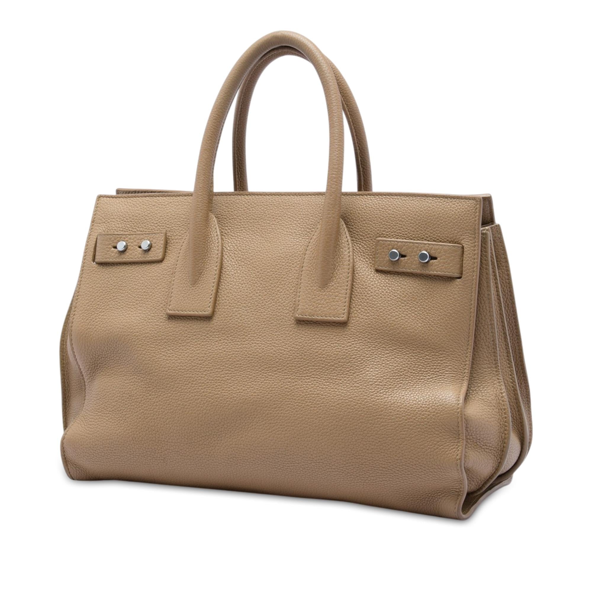 Saint Laurent Small Grained Calfskin Supple Sac De Jour Satchel