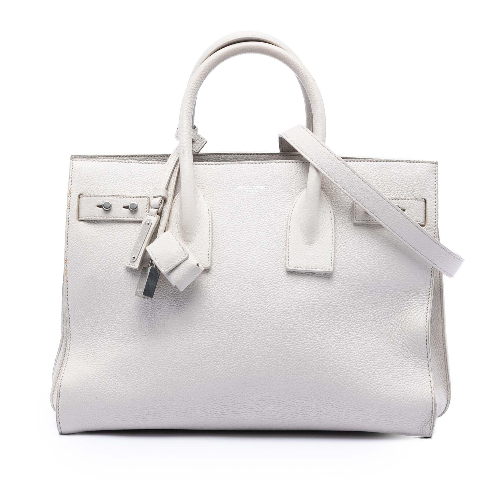 Saint Laurent Small Grained Calfskin Supple Sac De Jour Satchel