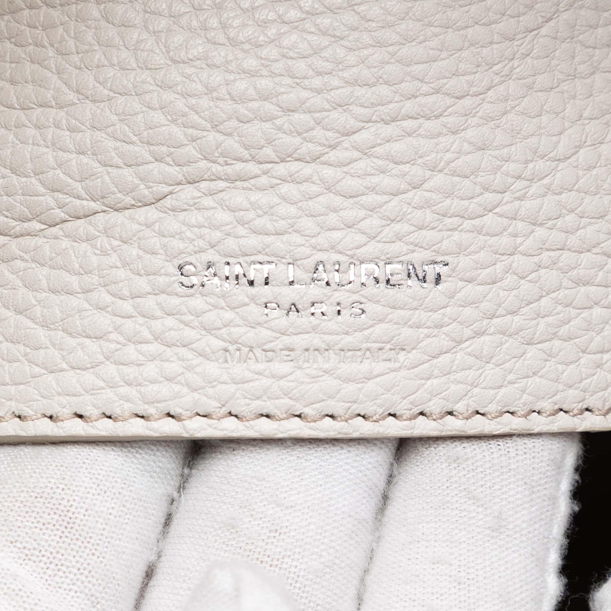 Saint Laurent Small Grained Calfskin Supple Sac De Jour Satchel