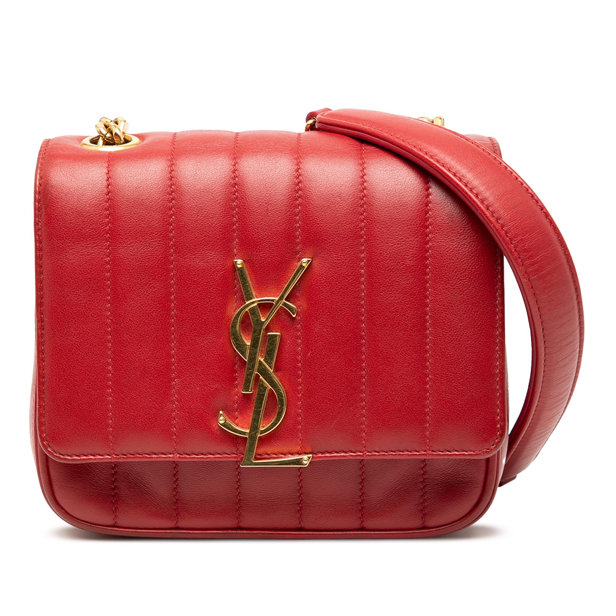 Saint Laurent Small Lambskin Monogram Vicky Chain Bag