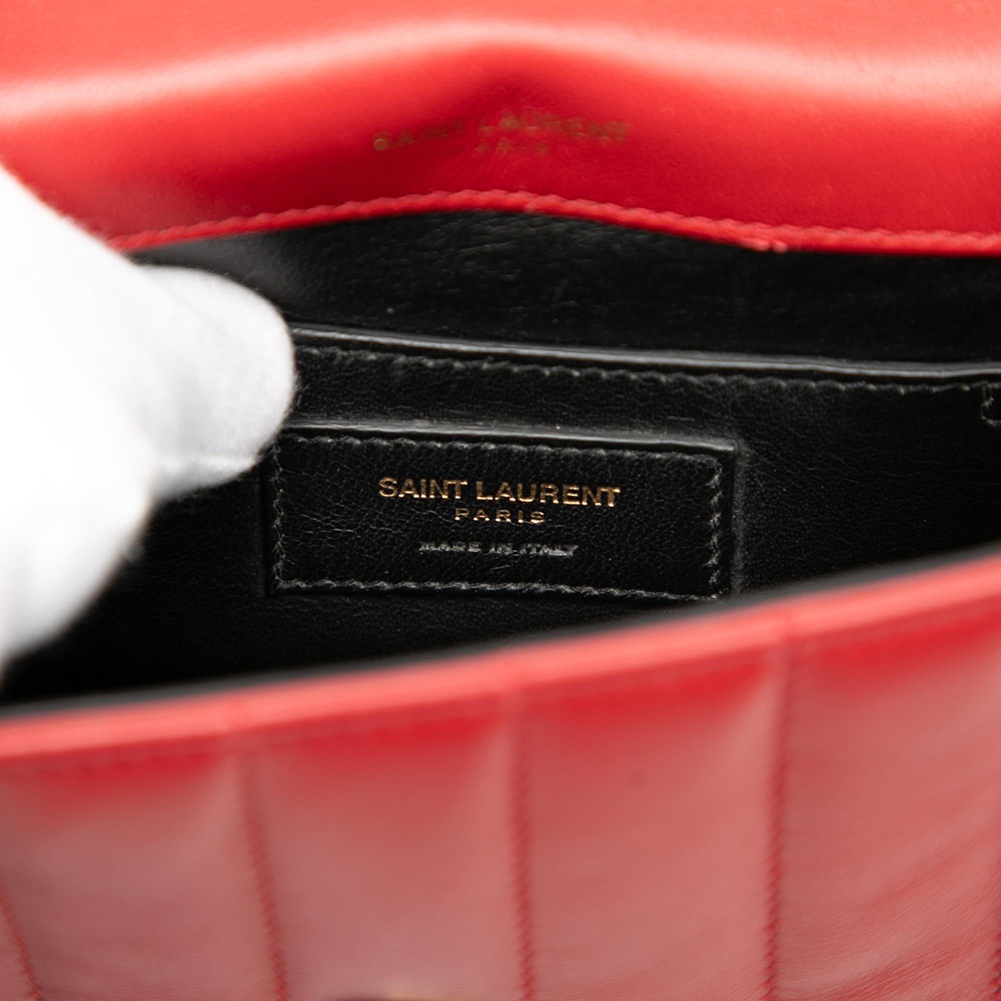 Saint Laurent Small Lambskin Monogram Vicky Chain Bag