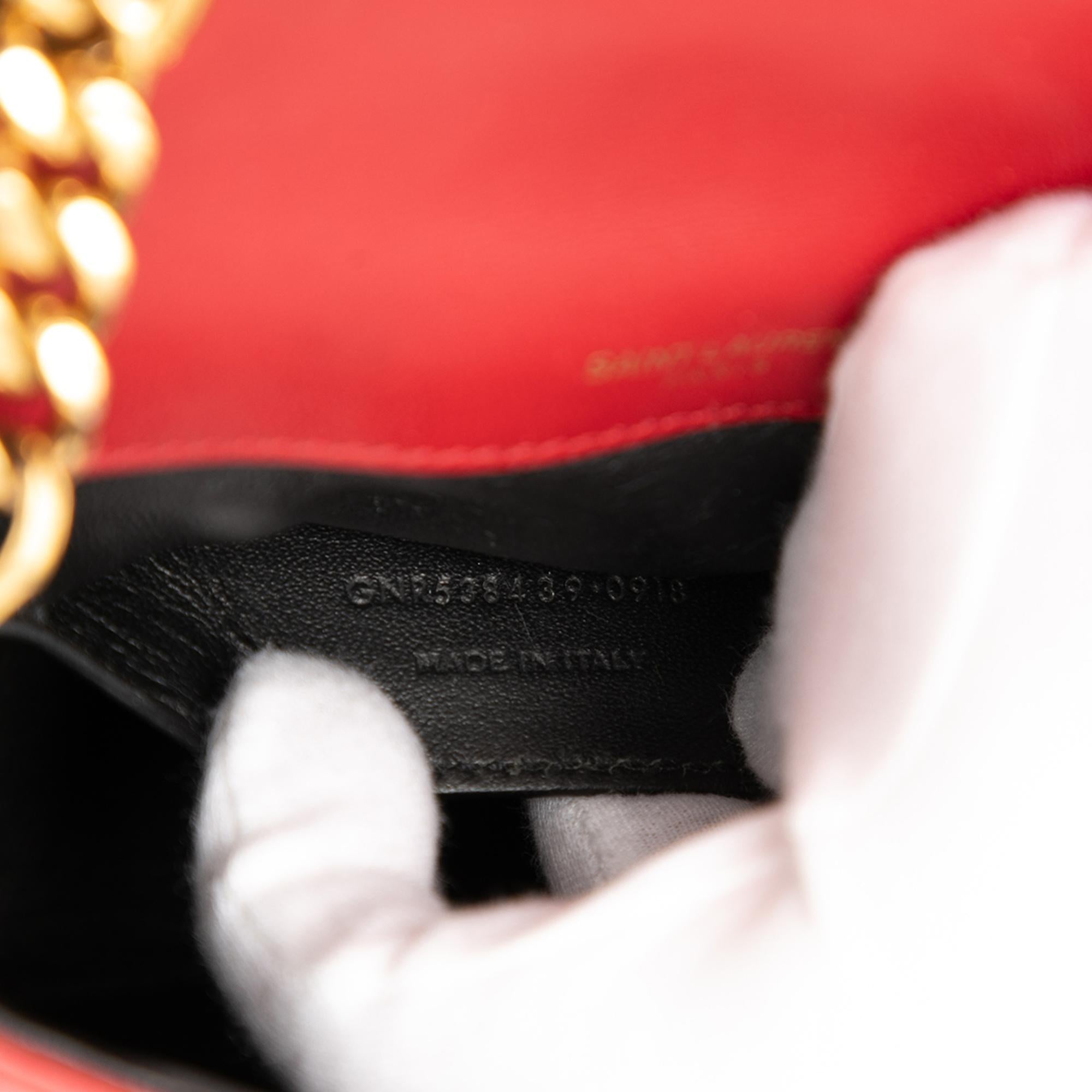 Saint Laurent Small Lambskin Monogram Vicky Chain Bag
