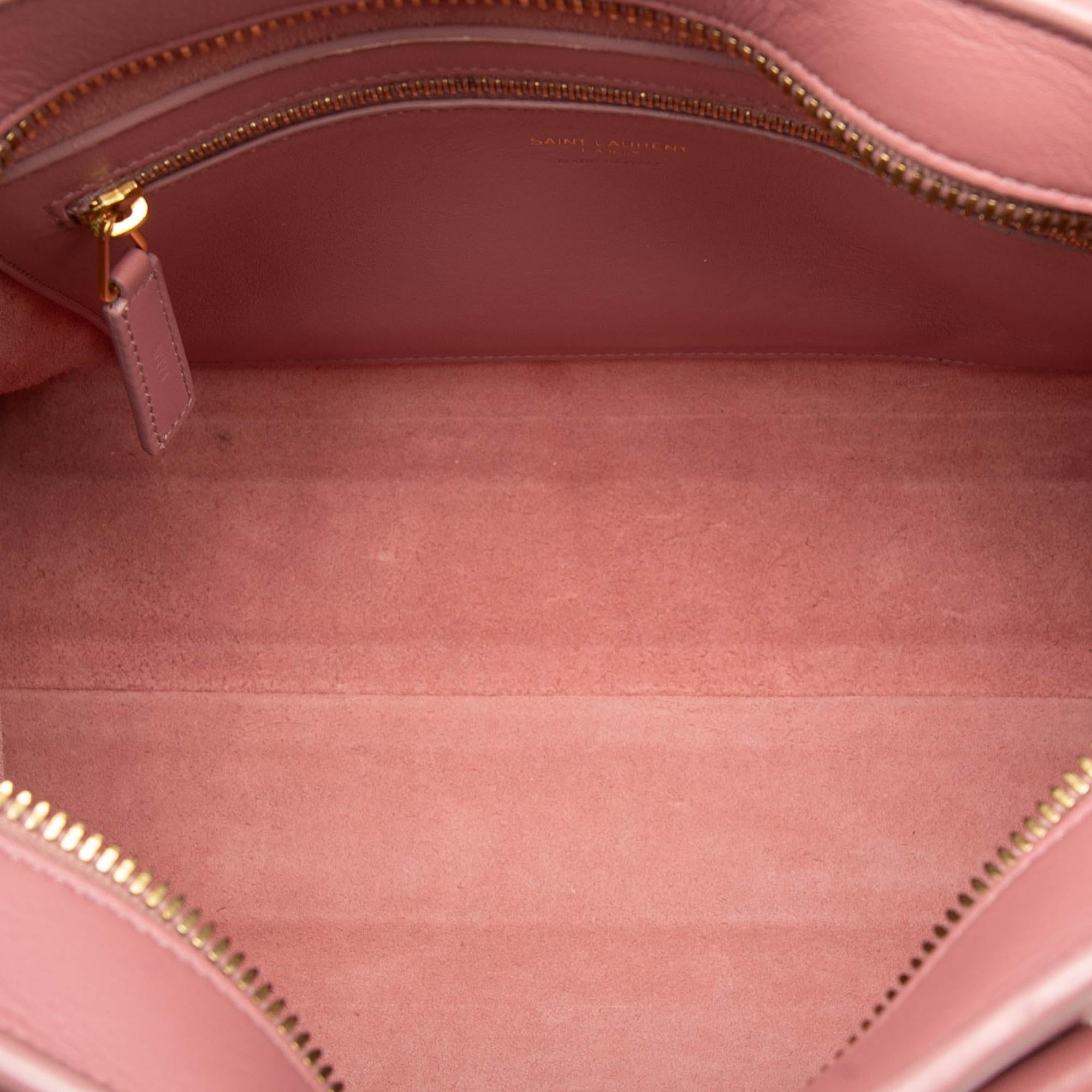 Saint Laurent Small Leather Monogram Cabas Satchel