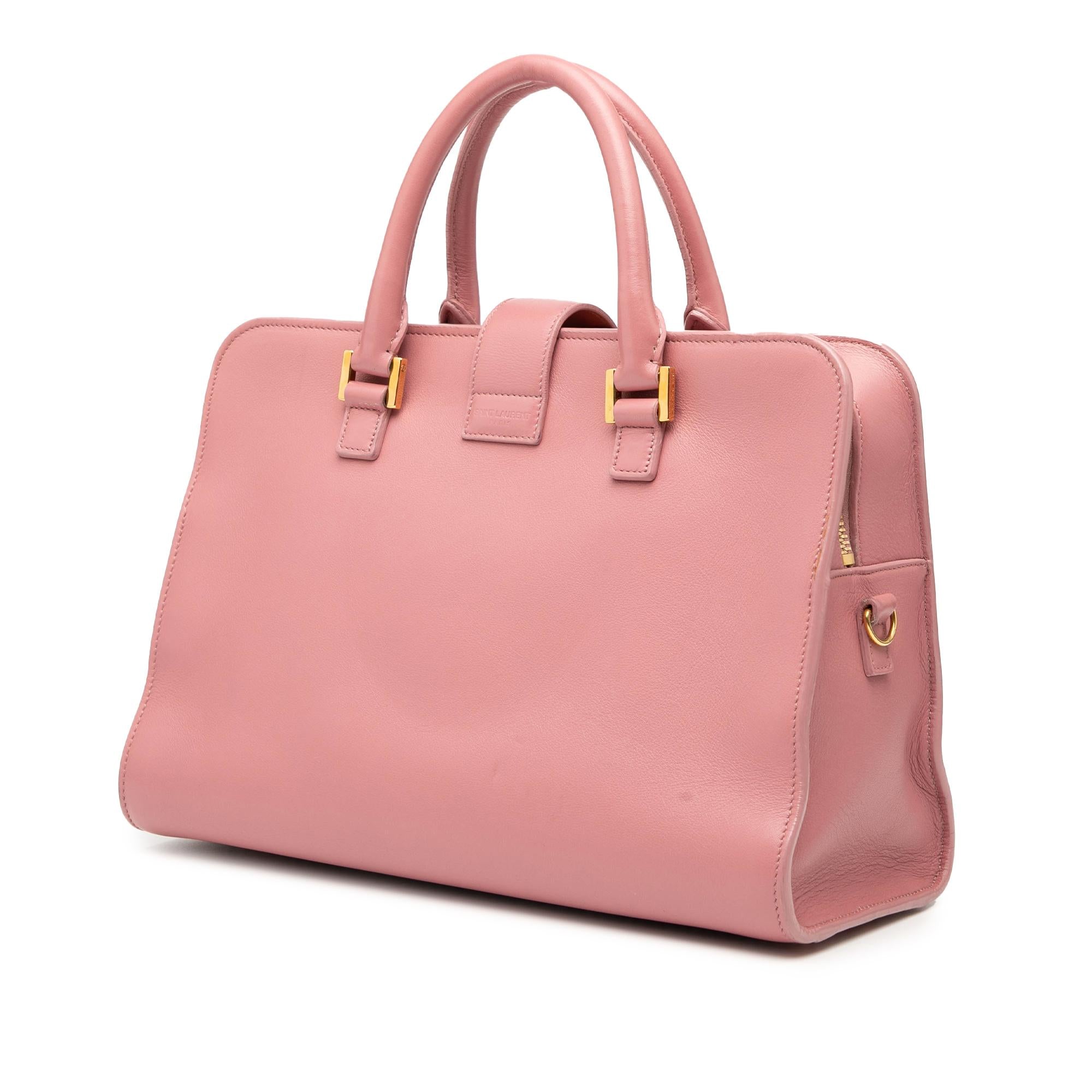Saint Laurent Small Leather Monogram Cabas Satchel