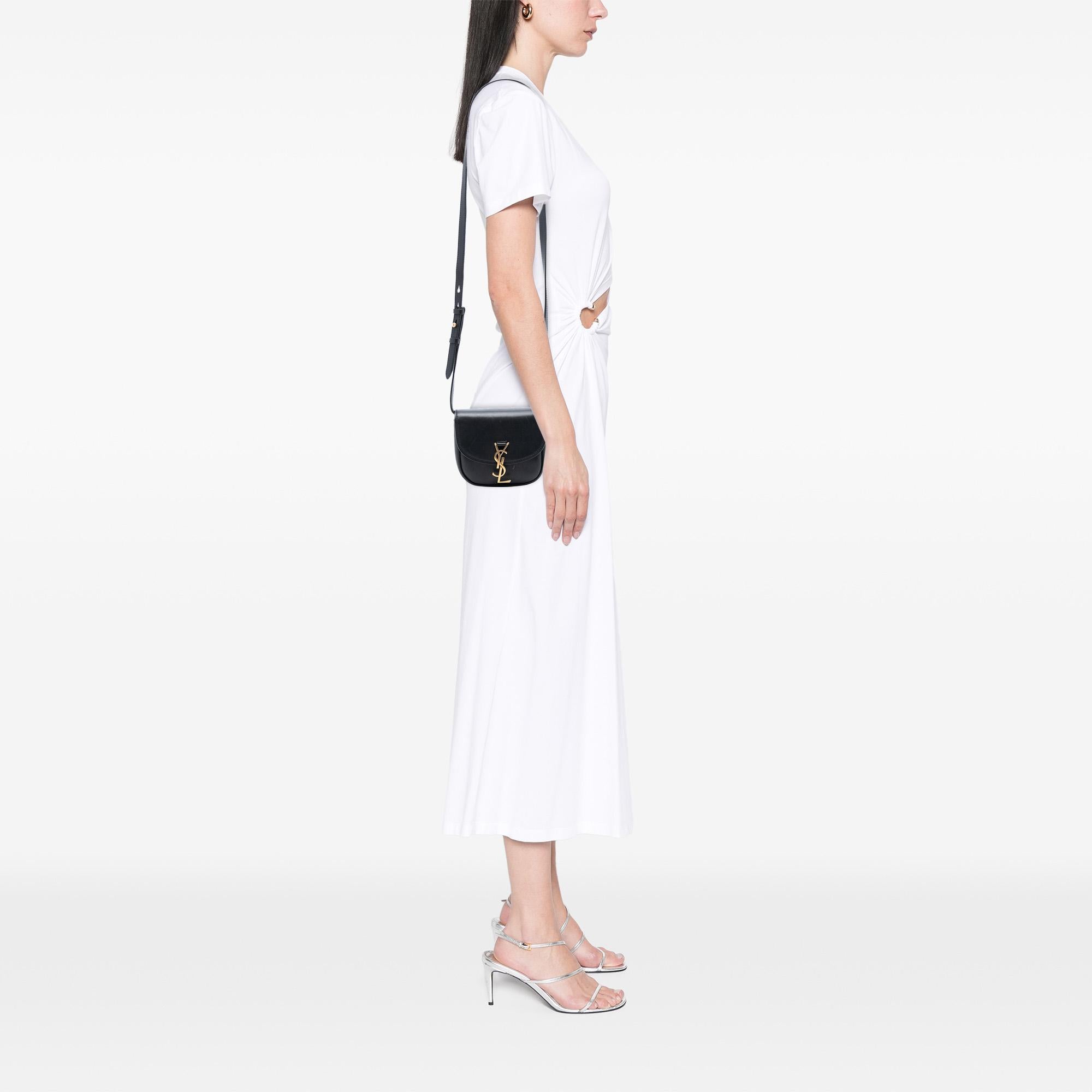 Saint Laurent Small Leather Monogram Kaia Crossbody