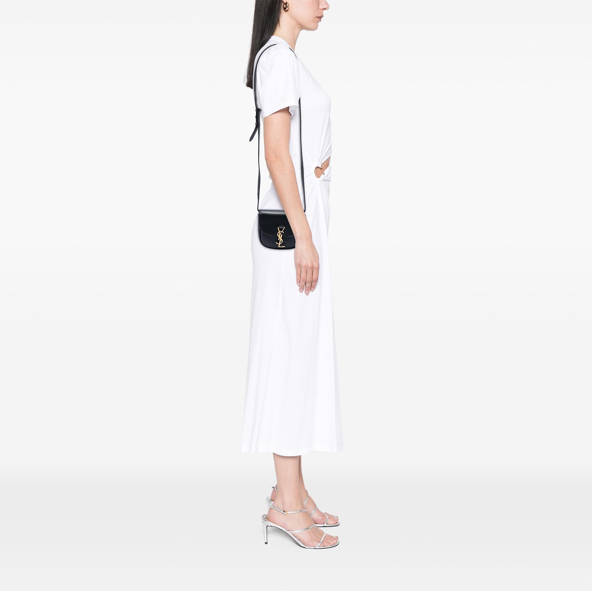 Saint Laurent Small Leather Monogram Kaia Crossbody