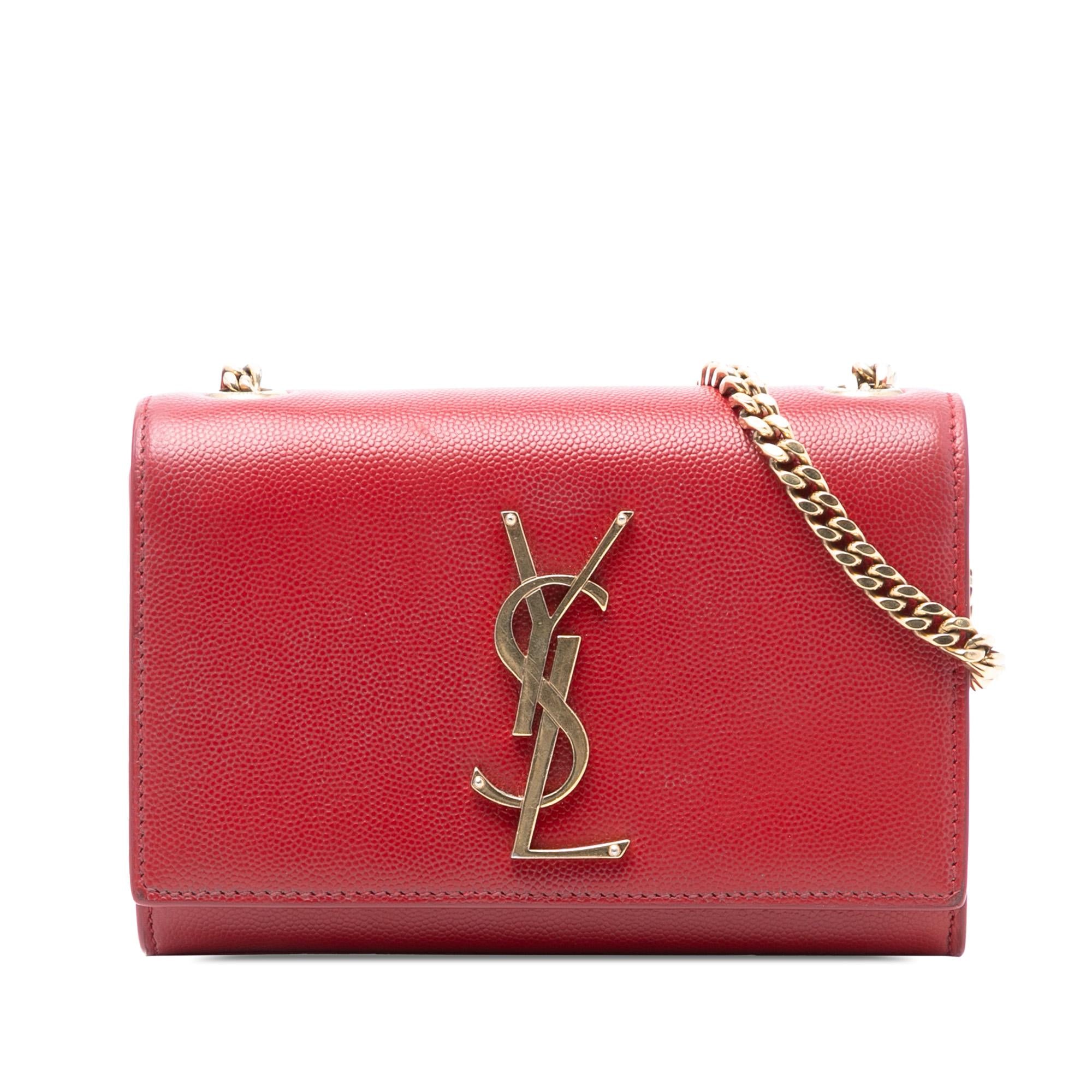 Saint Laurent Small Leather Monogram Kate Crossbody