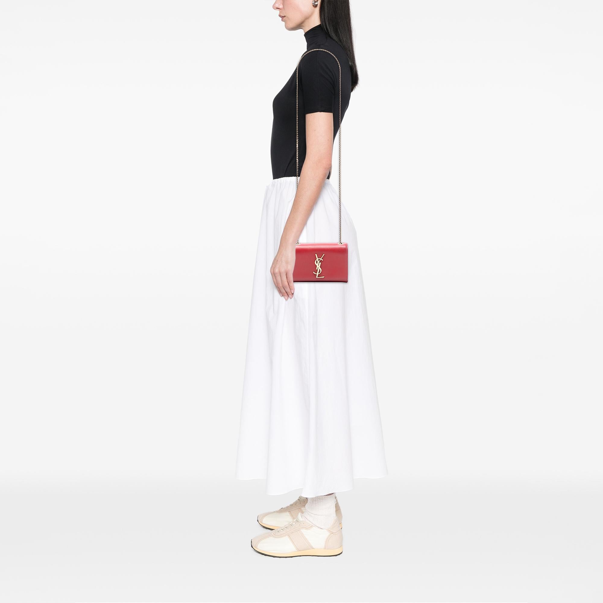 Saint Laurent Small Leather Monogram Kate Crossbody