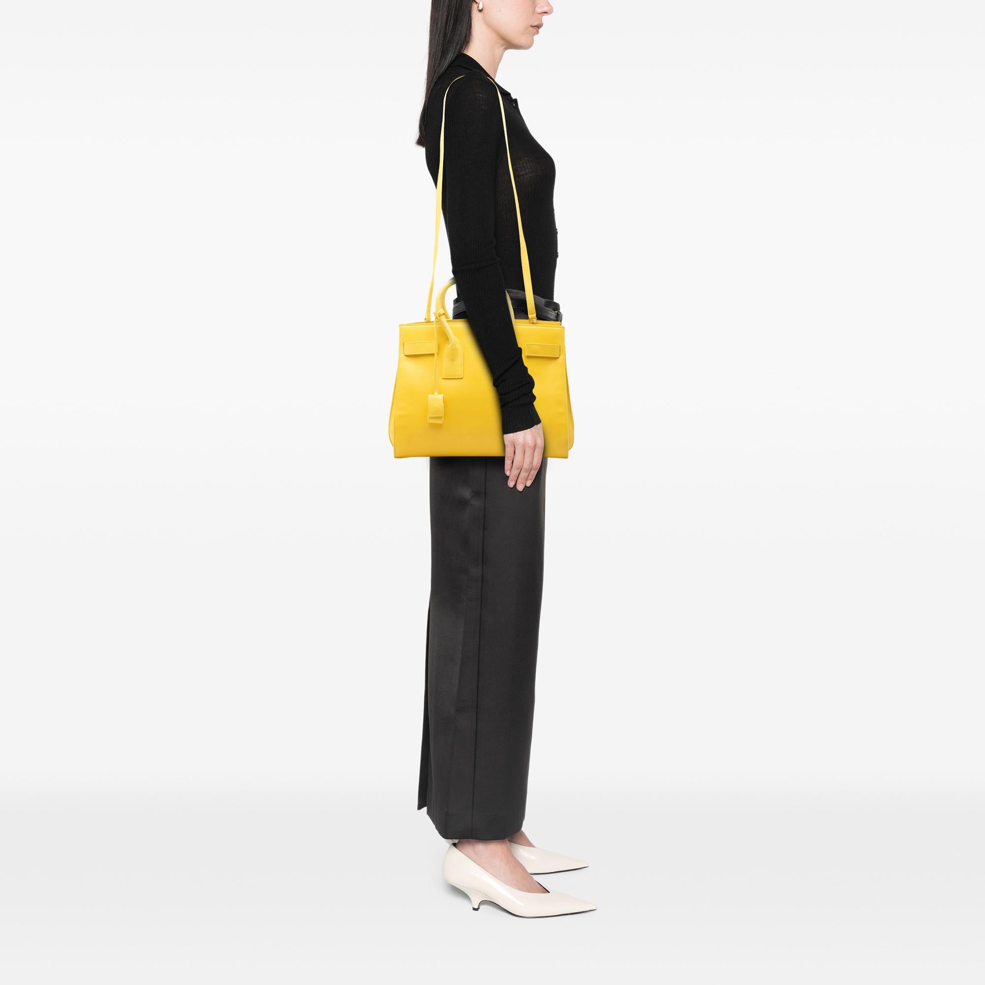 Saint Laurent Small Leather Sac De Jour Satchel