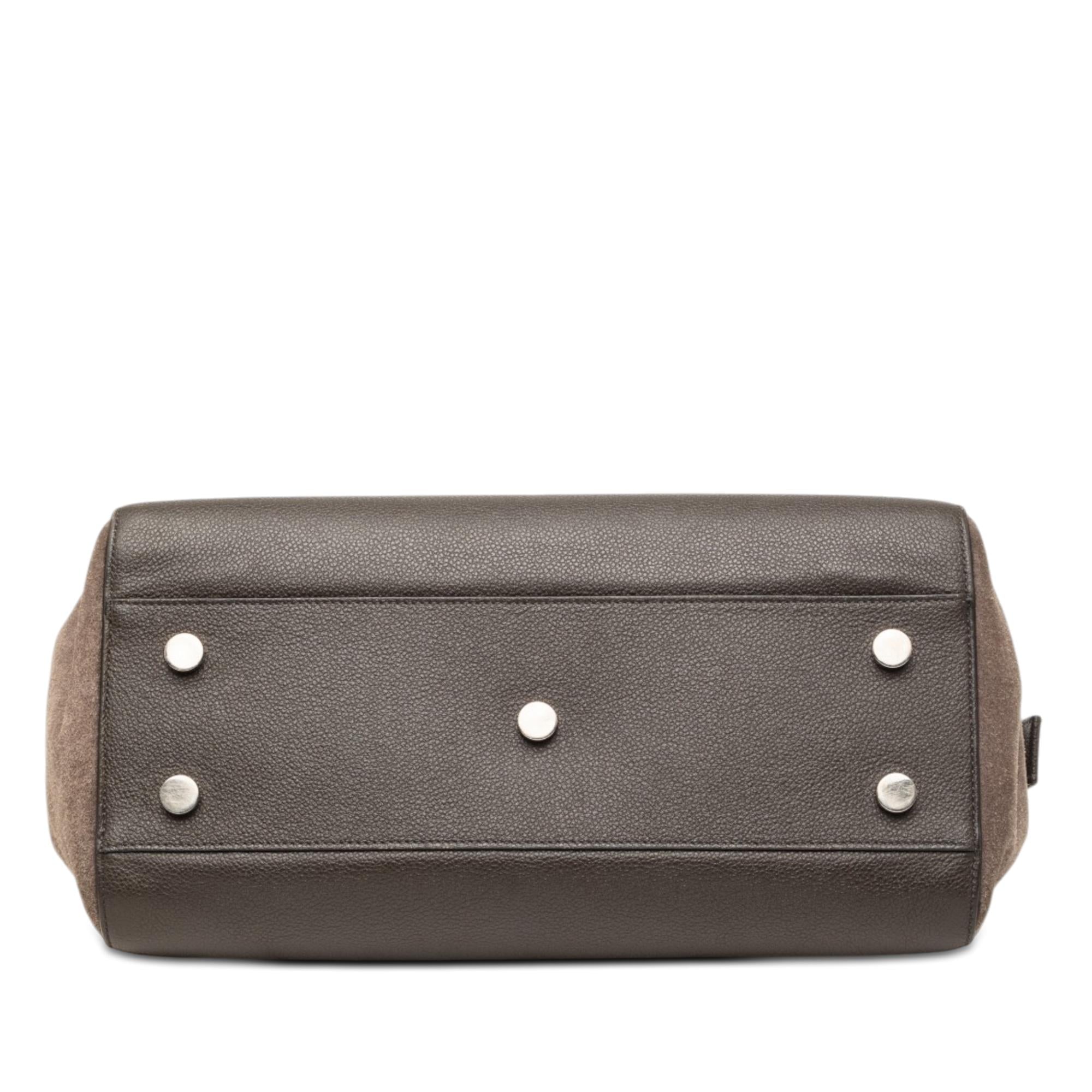 Saint Laurent Small Leather and Suede Rive Gauche Cabas Tote