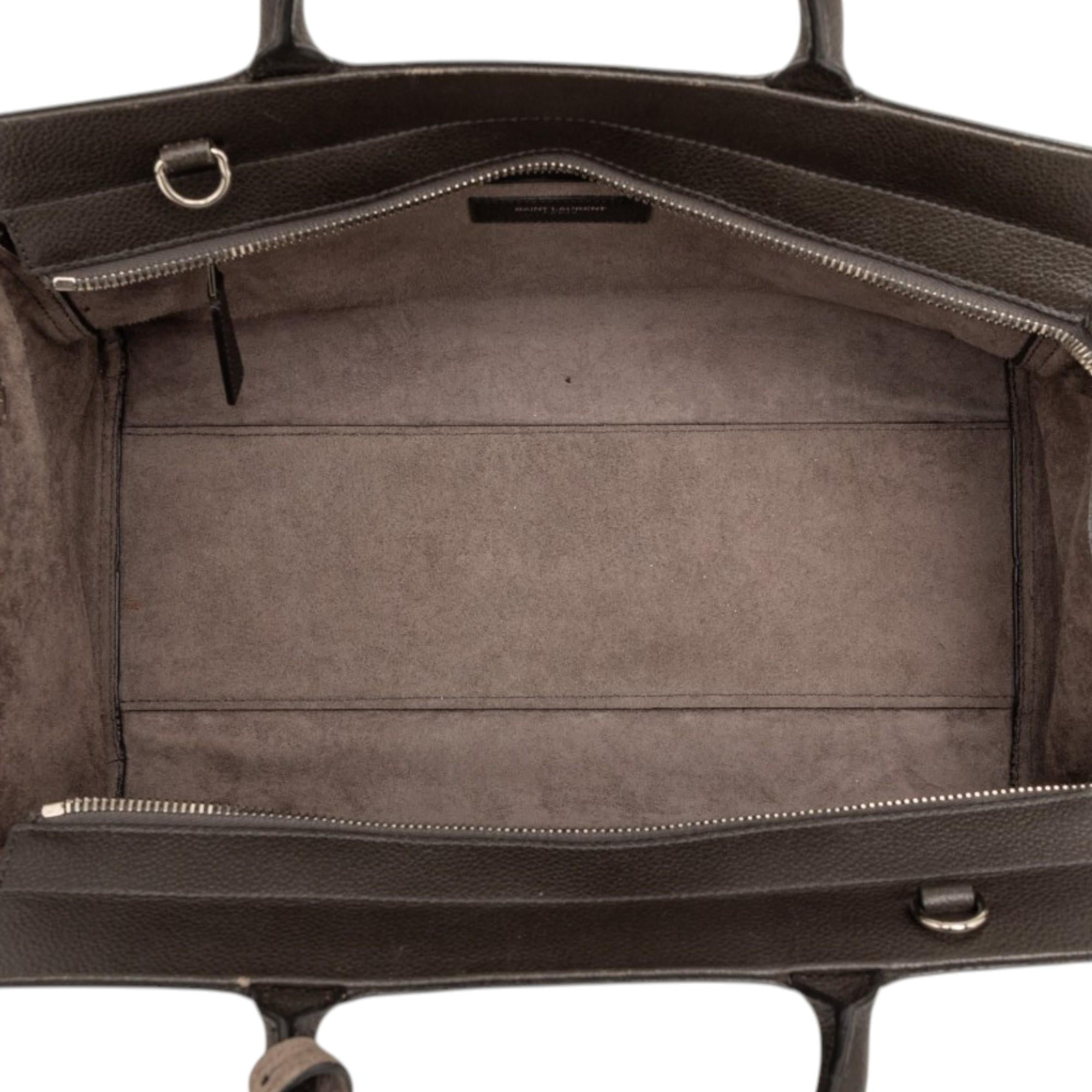 Saint Laurent Small Leather and Suede Rive Gauche Cabas Tote