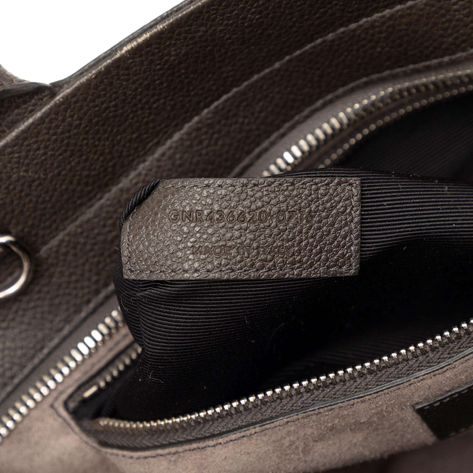 Saint Laurent Small Leather and Suede Rive Gauche Cabas Tote