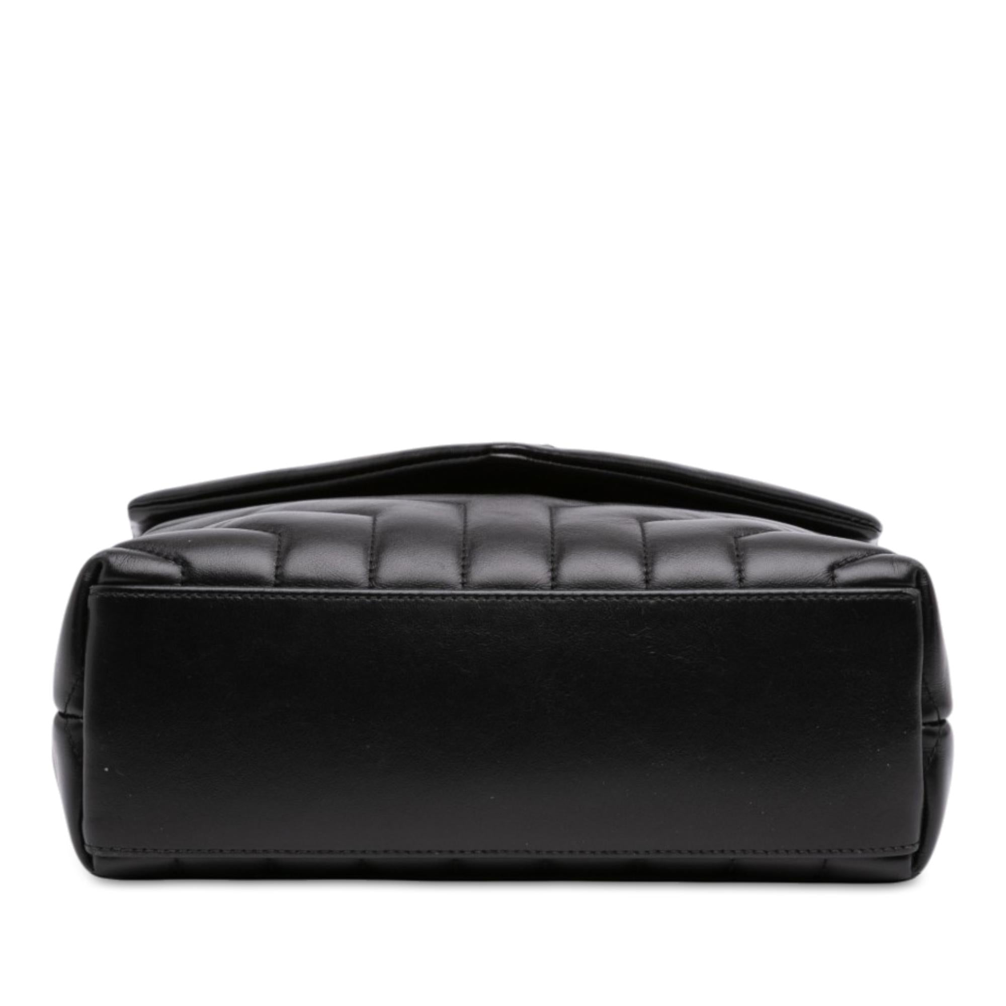 Saint Laurent Small Matelasse Calfskin Monogram Monochrome LouLou Shoulder Bag
