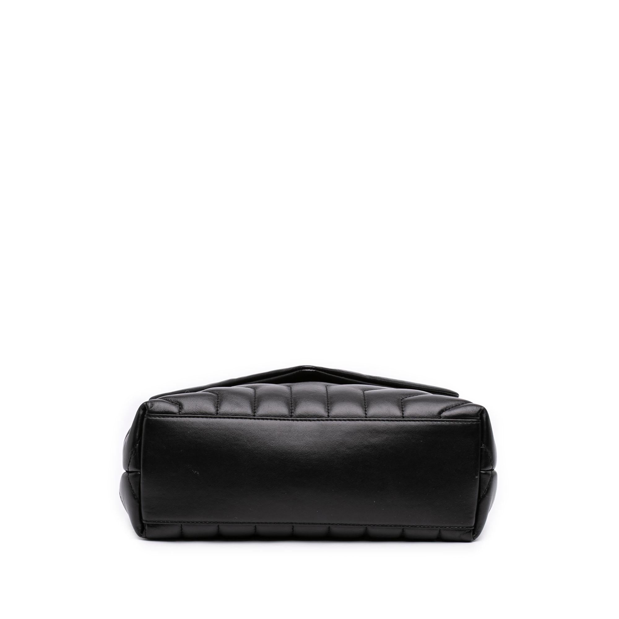 Saint Laurent Small Matelasse Calfskin Monogram Monochrome LouLou Shoulder Bag