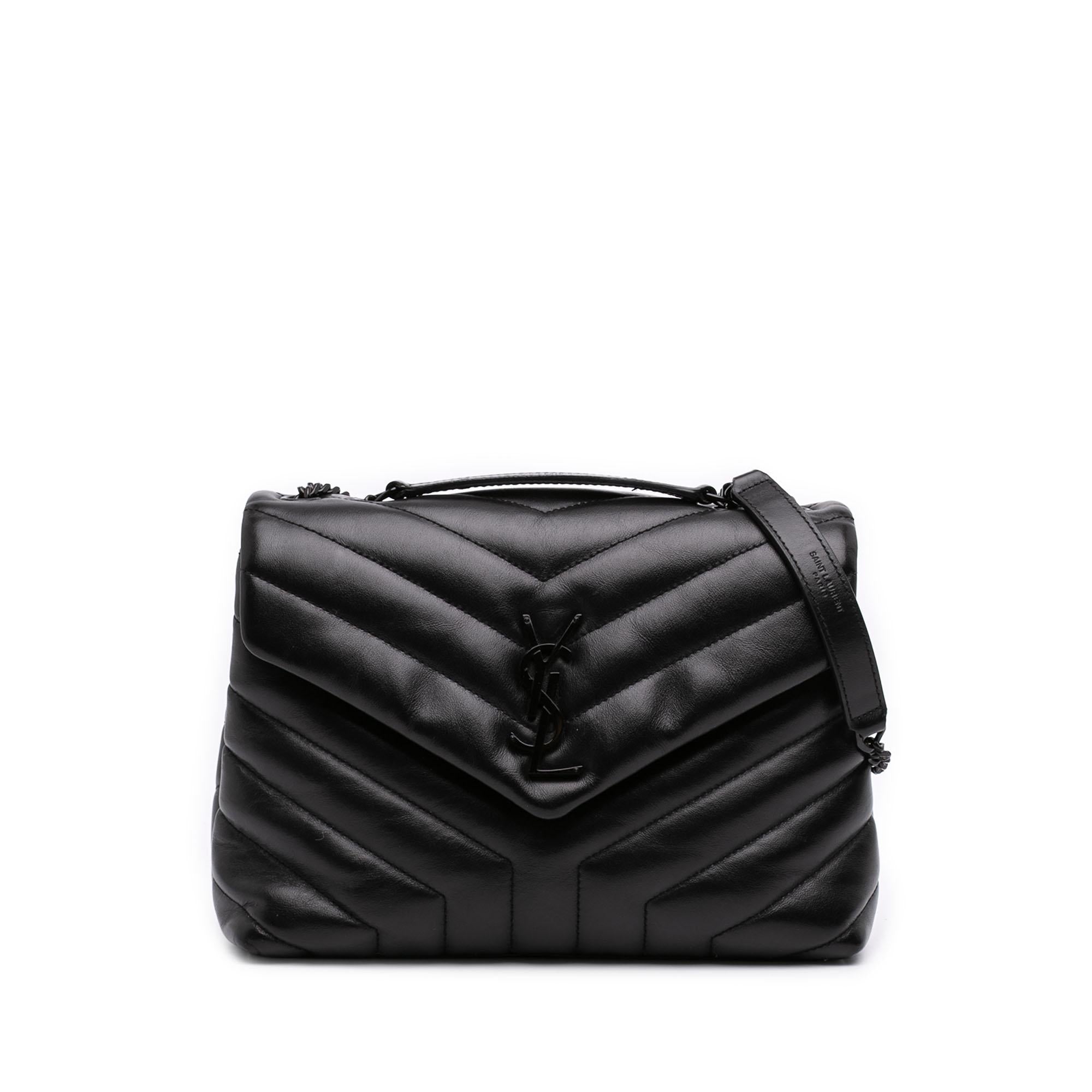Saint Laurent Small Matelasse Calfskin Monogram Monochrome LouLou Shoulder Bag