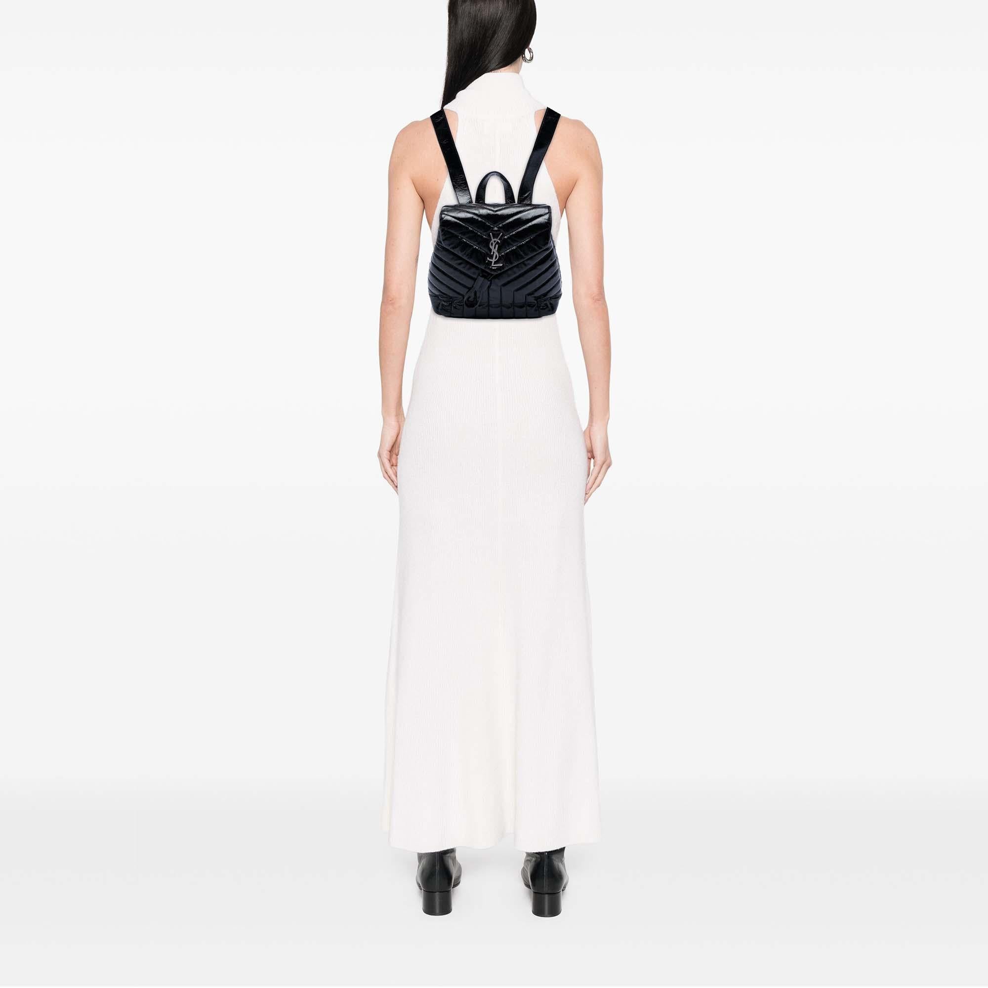 Saint Laurent Small Matelasse Patent Monogram LouLou Backpack