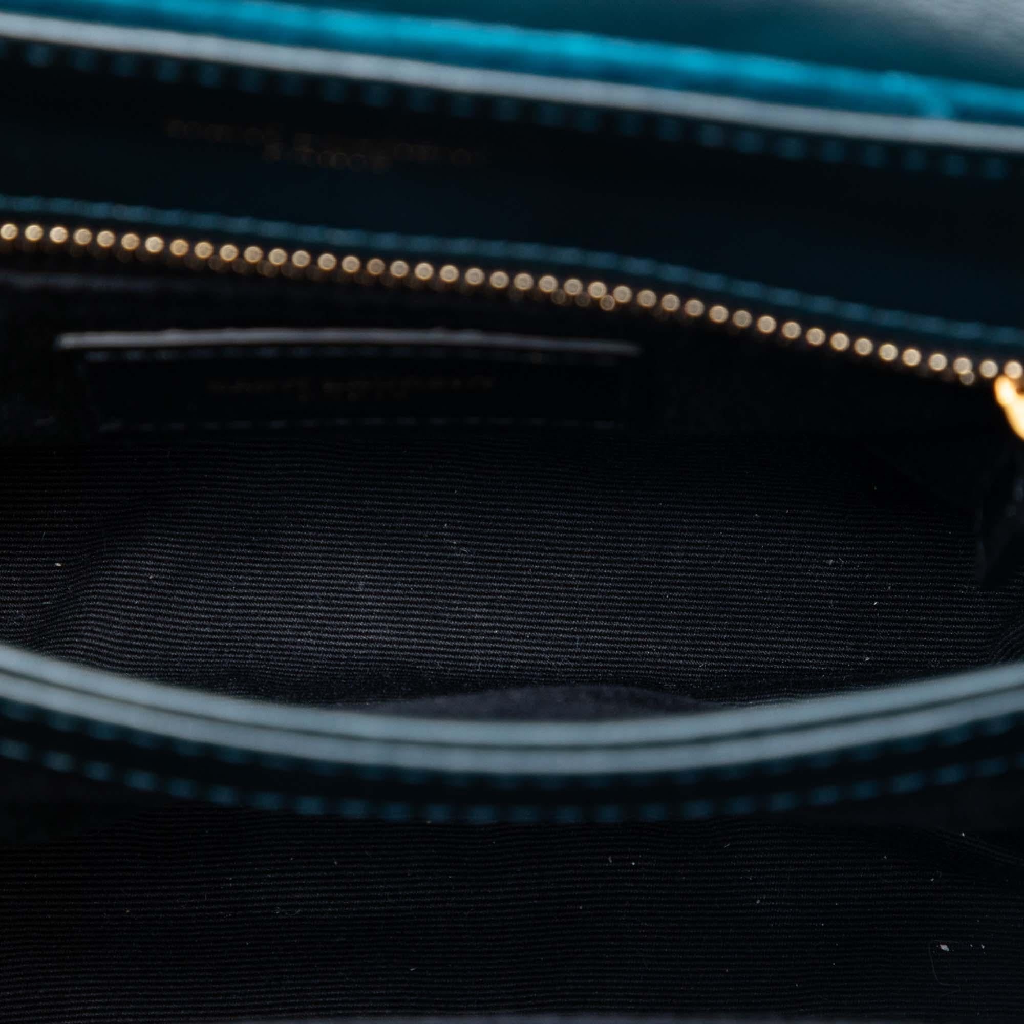 Saint Laurent Small Matelasse Velvet Monogram LouLou Shoulder Bag