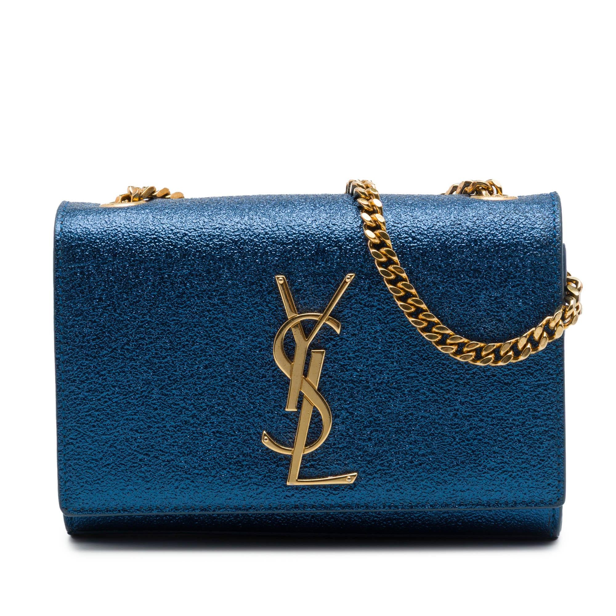 Saint Laurent Small Metallic Calfskin Classic Monogram Kate Crossbody