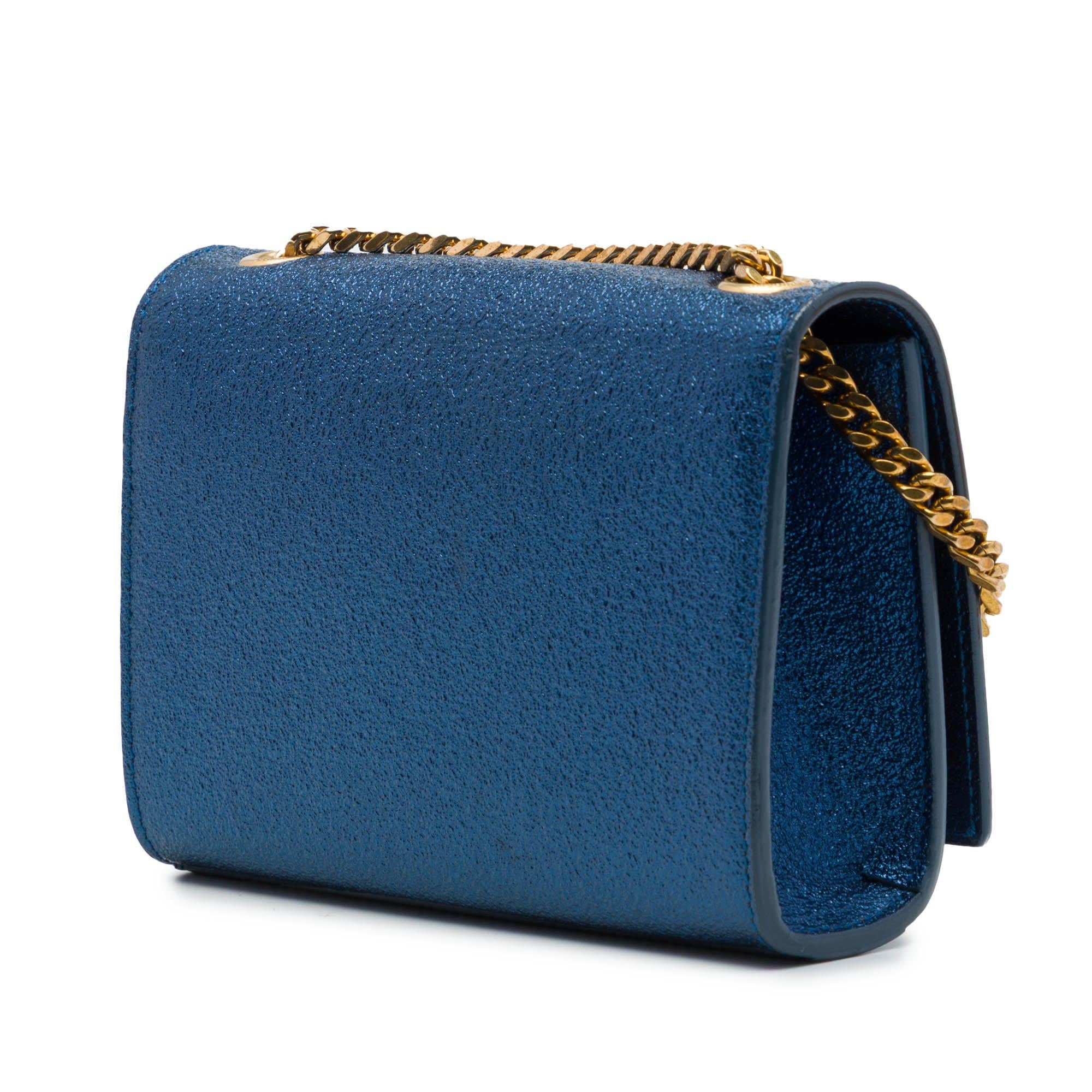 Saint Laurent Small Metallic Calfskin Classic Monogram Kate Crossbody
